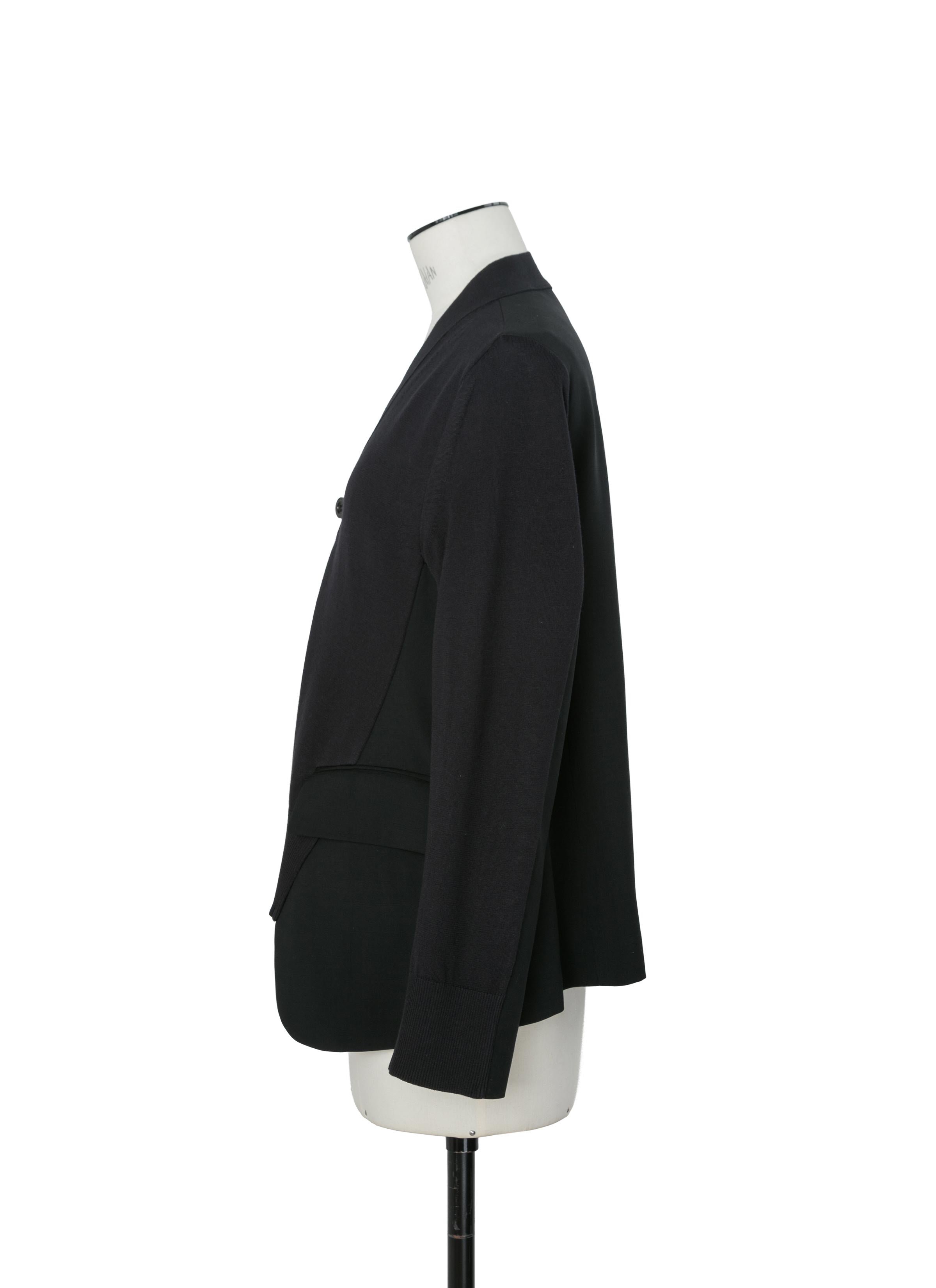 Wool Suiting x Cotton Knit Cardigan