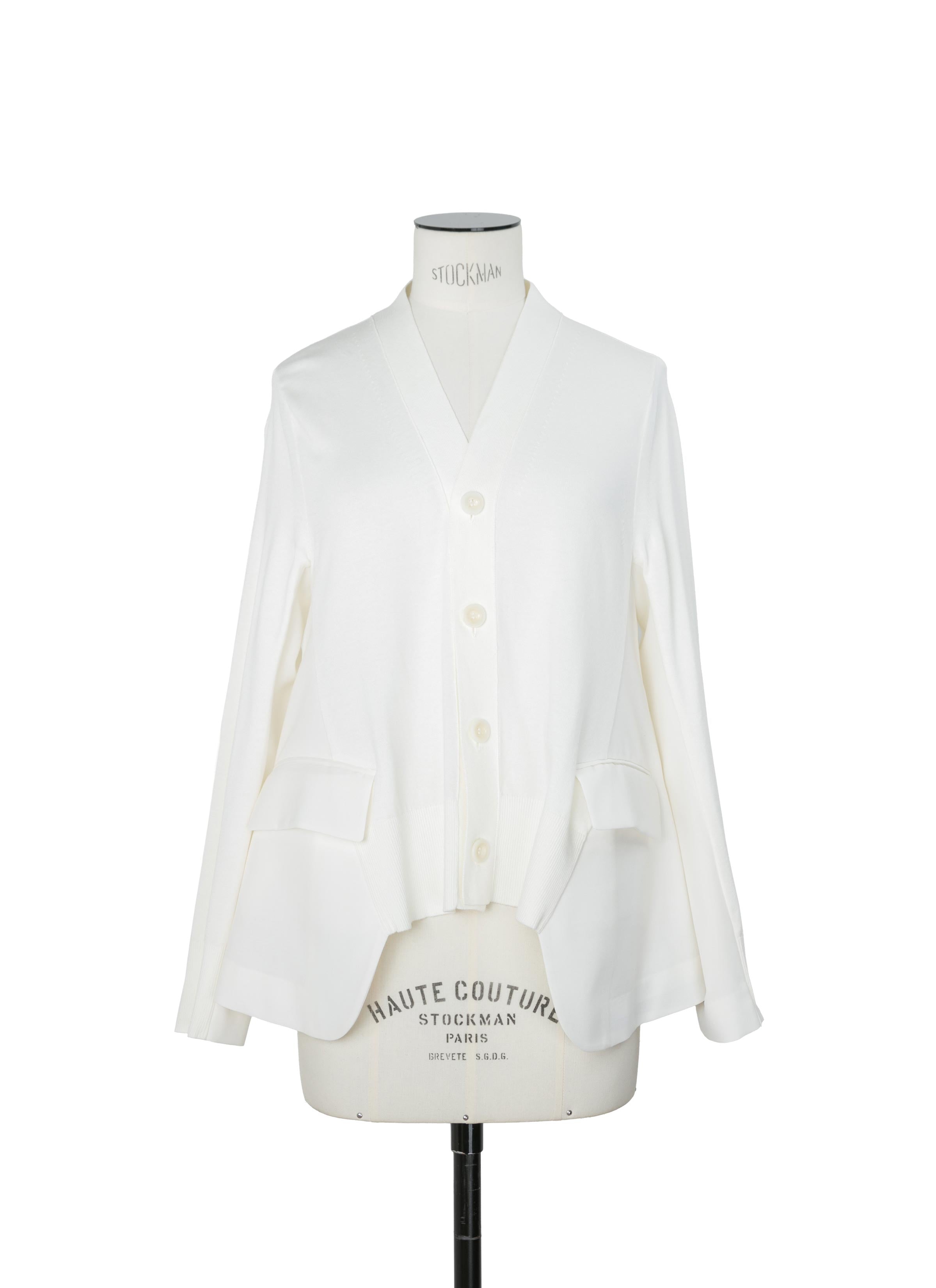 Wool Suiting x Cotton Knit Cardigan