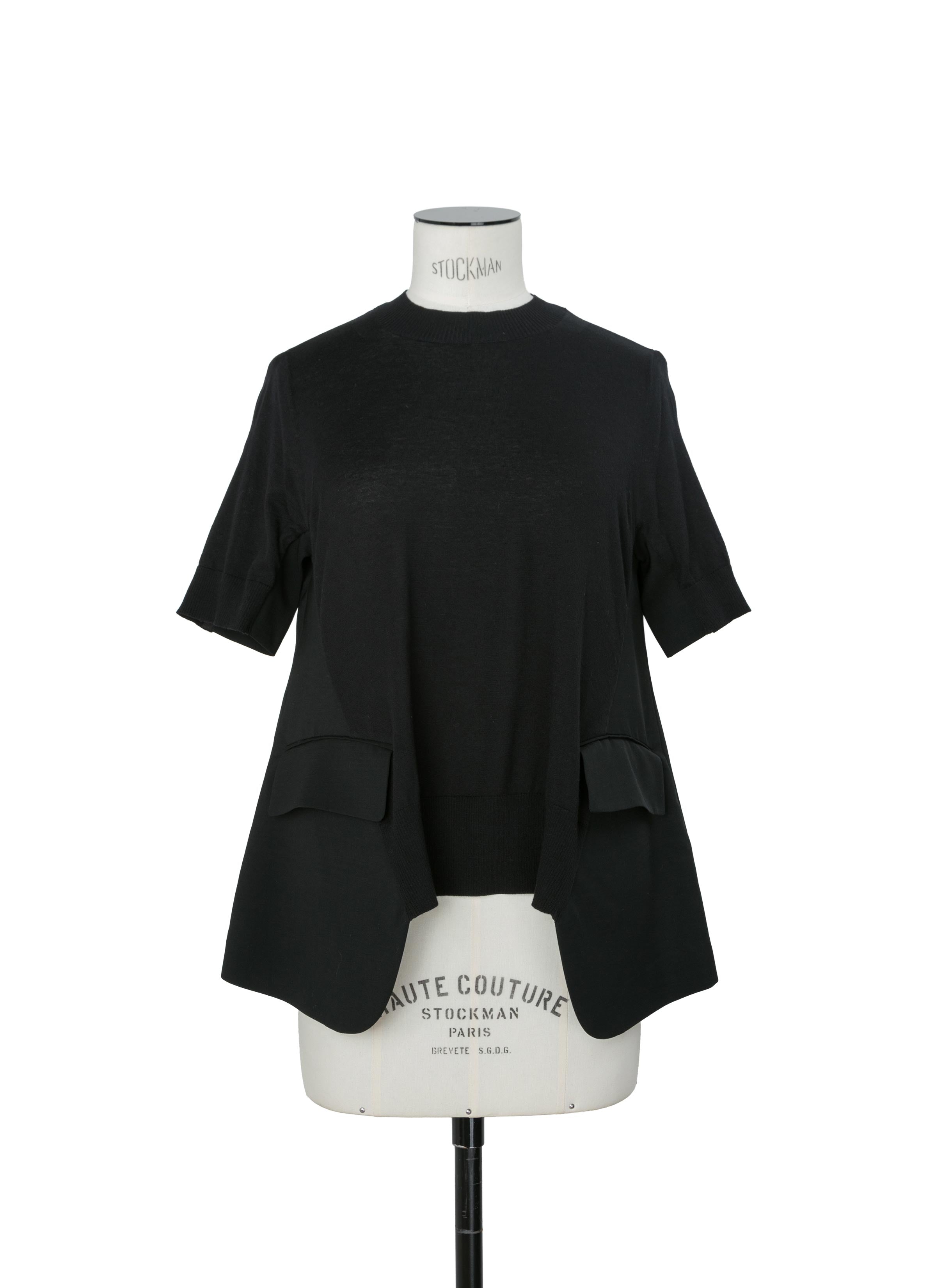 Wool Suiting x Cotton Knit Pullover