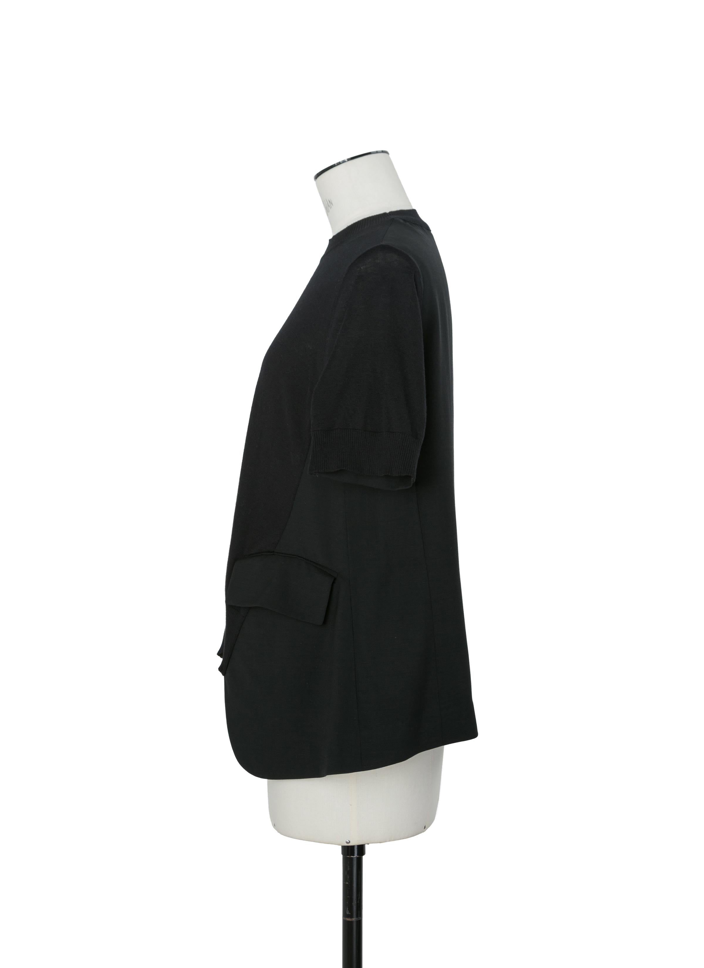 Wool Suiting x Cotton Knit Pullover