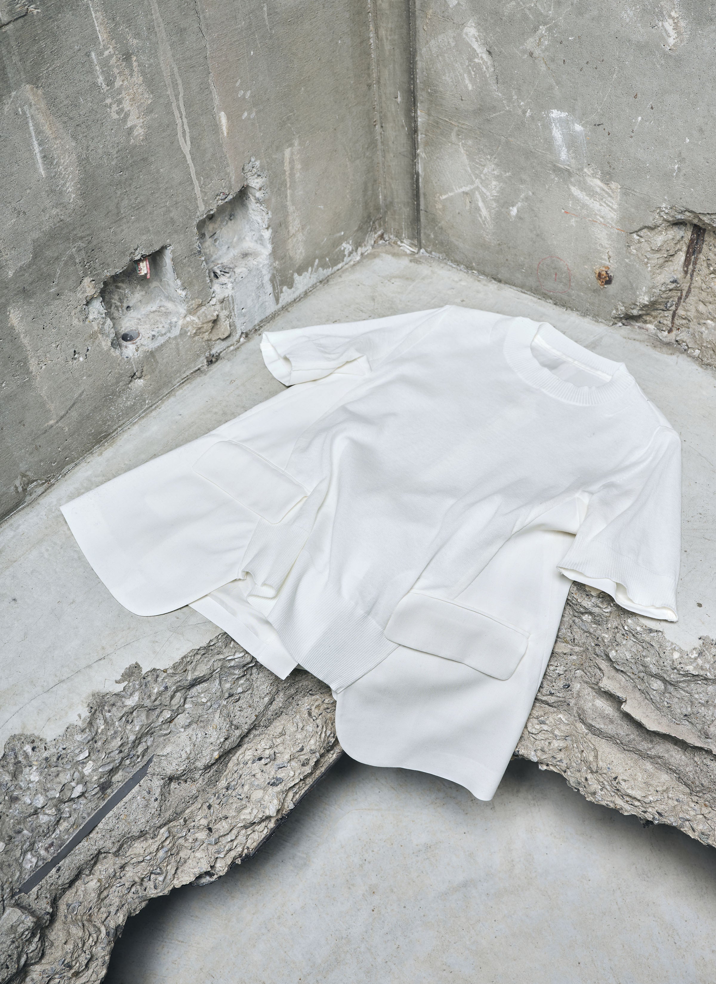 Wool Suiting x Cotton Knit Pullover