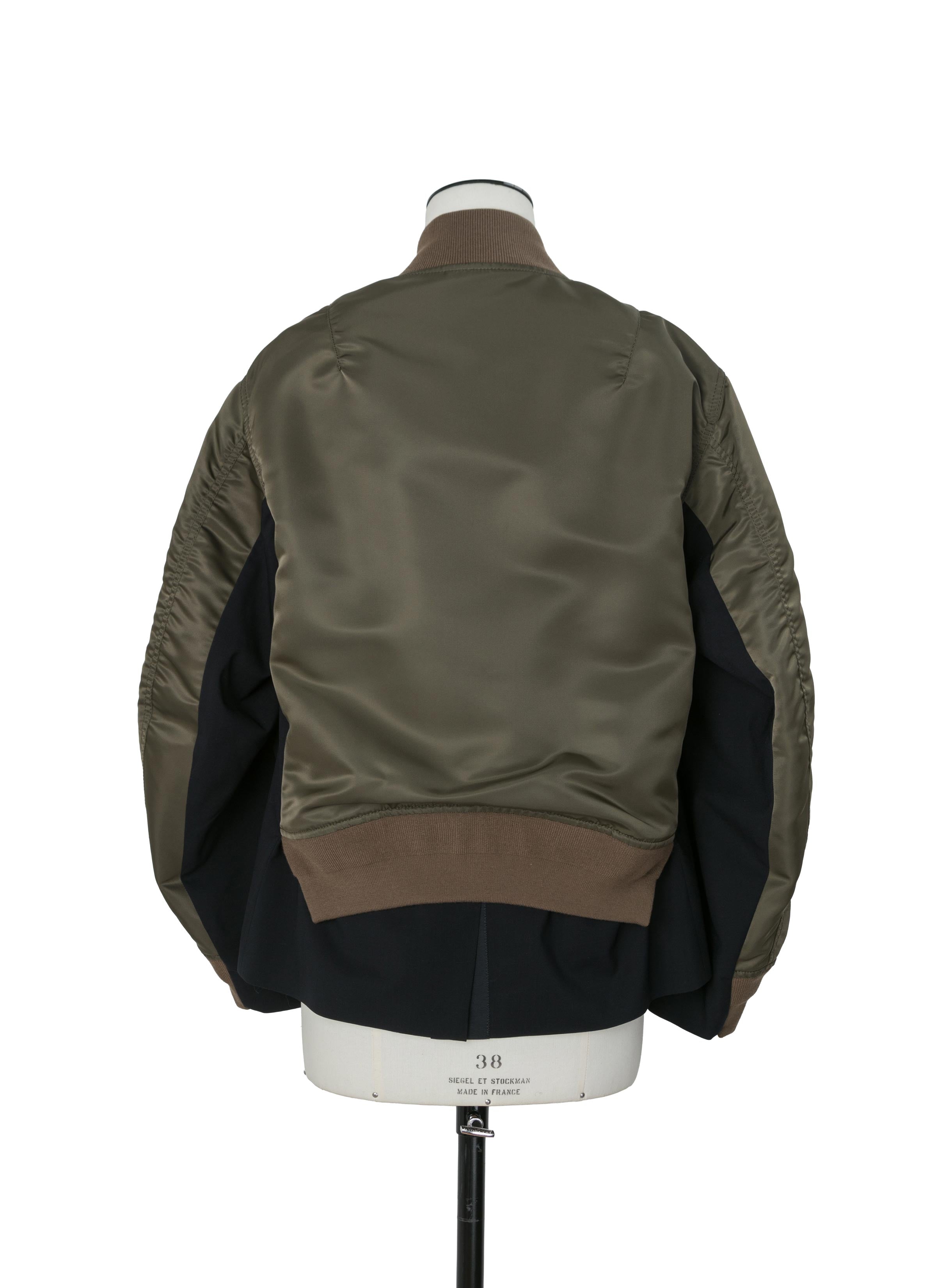 Nylon Twill x Wool Suiting Blouson