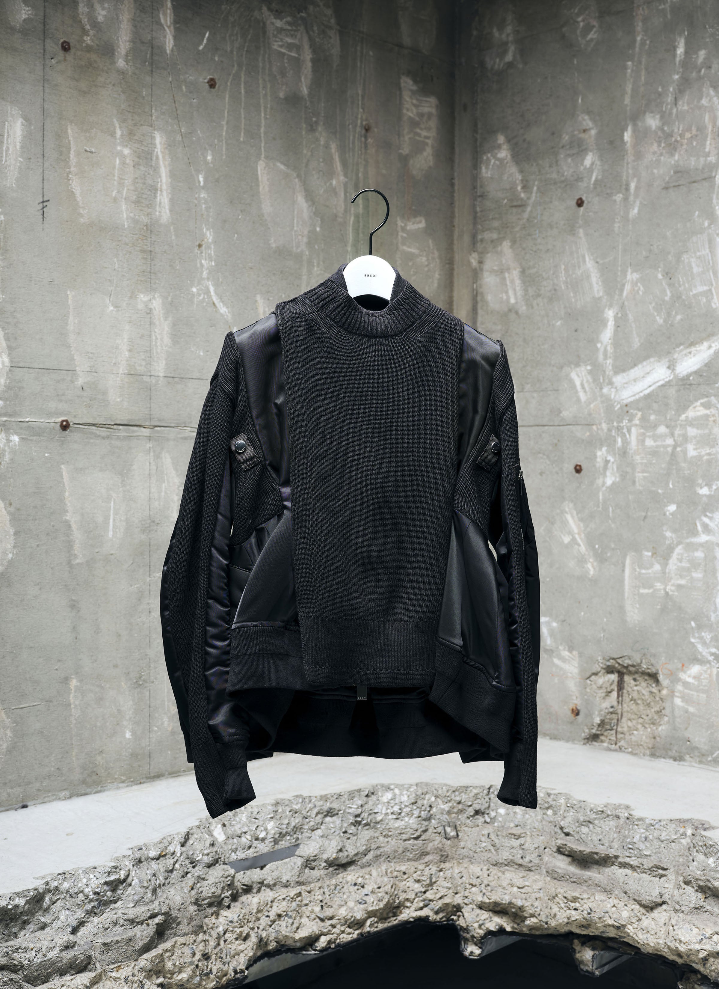 Nylon Twill x Knit Blouson