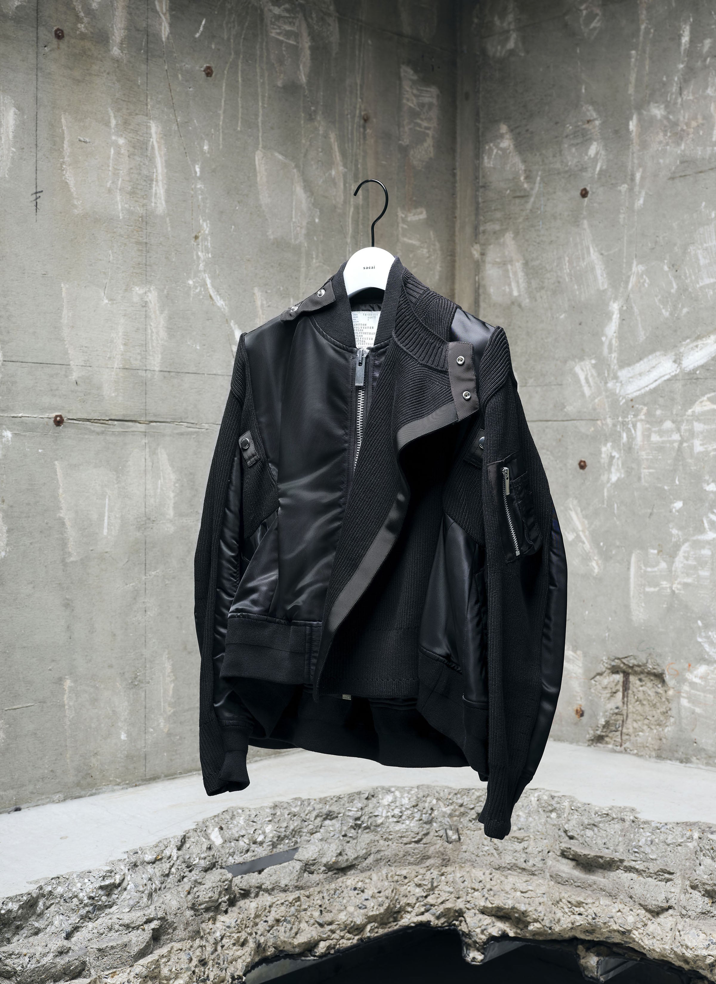 Nylon Twill x Knit Blouson