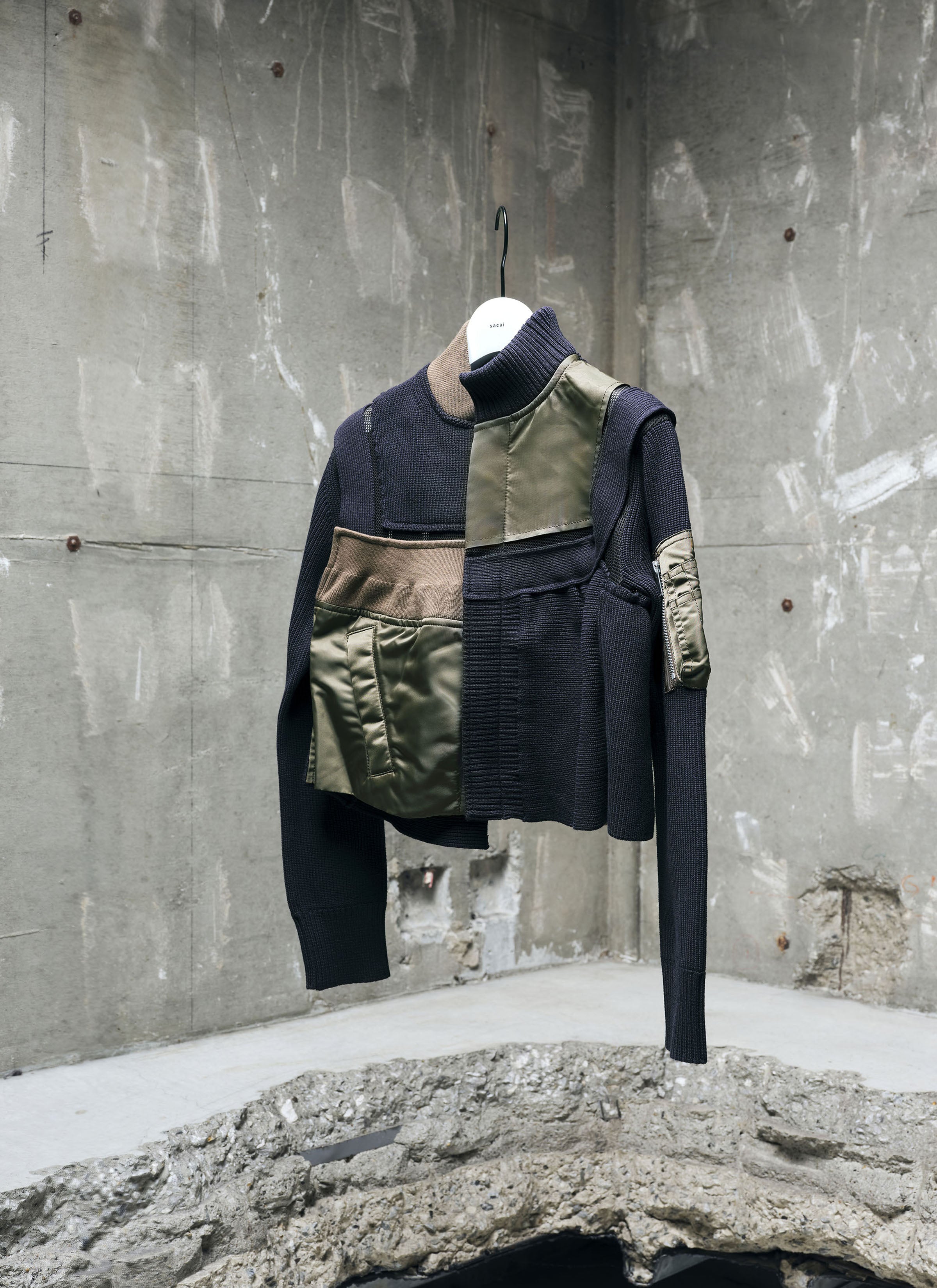 Nylon Twill x Knit Blouson