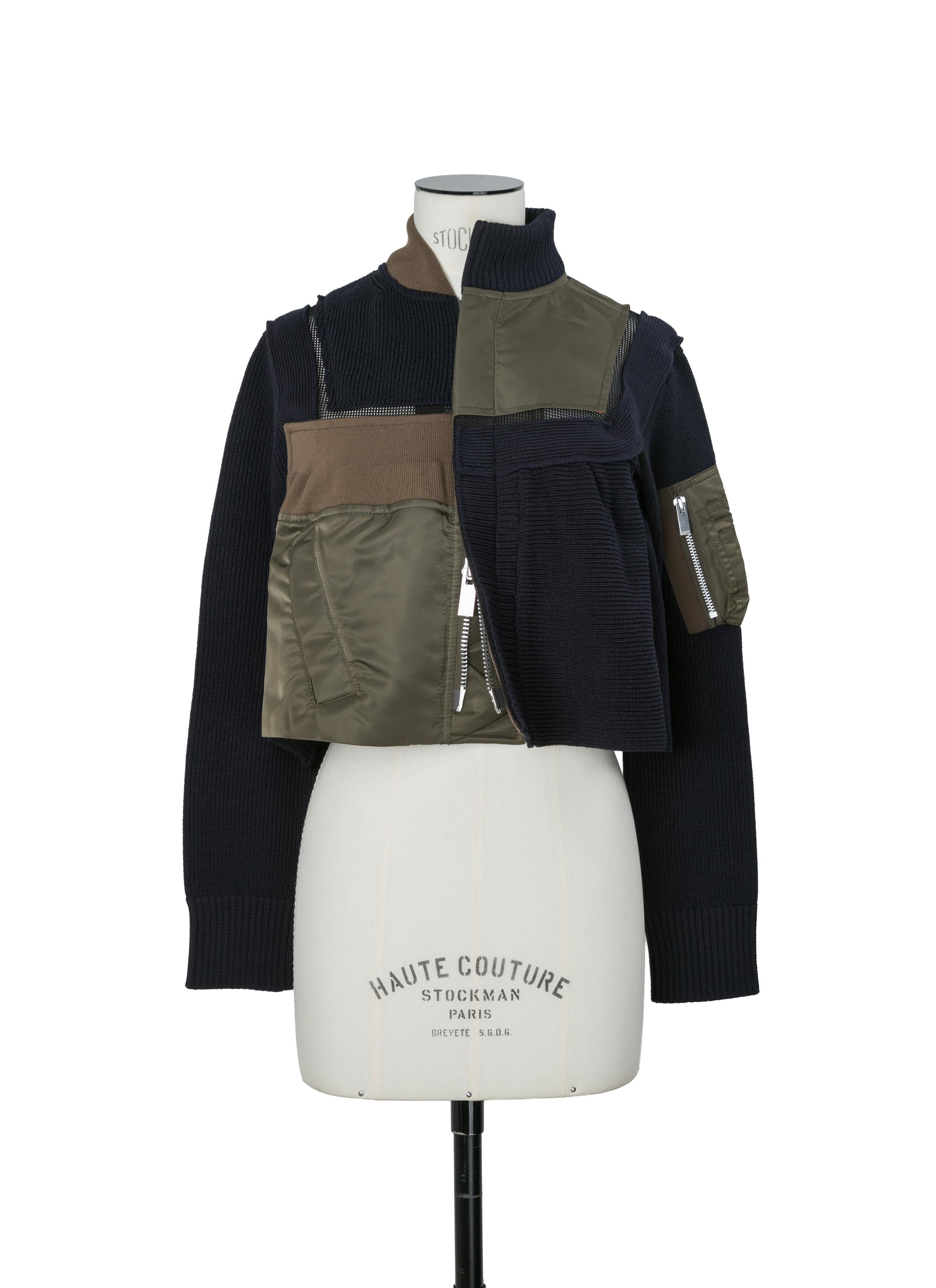 Nylon Twill x Knit Blouson