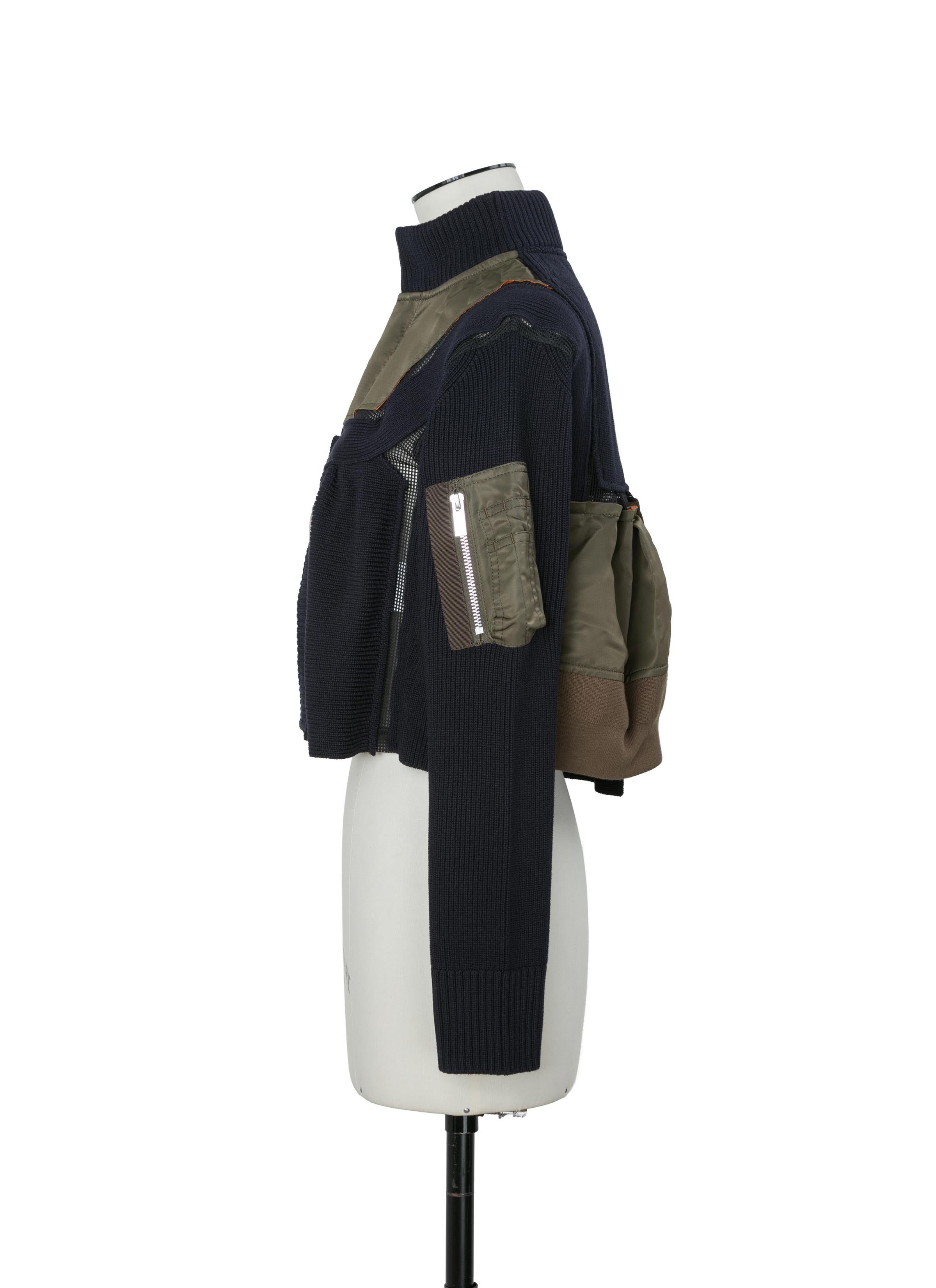 Nylon Twill x Knit Blouson