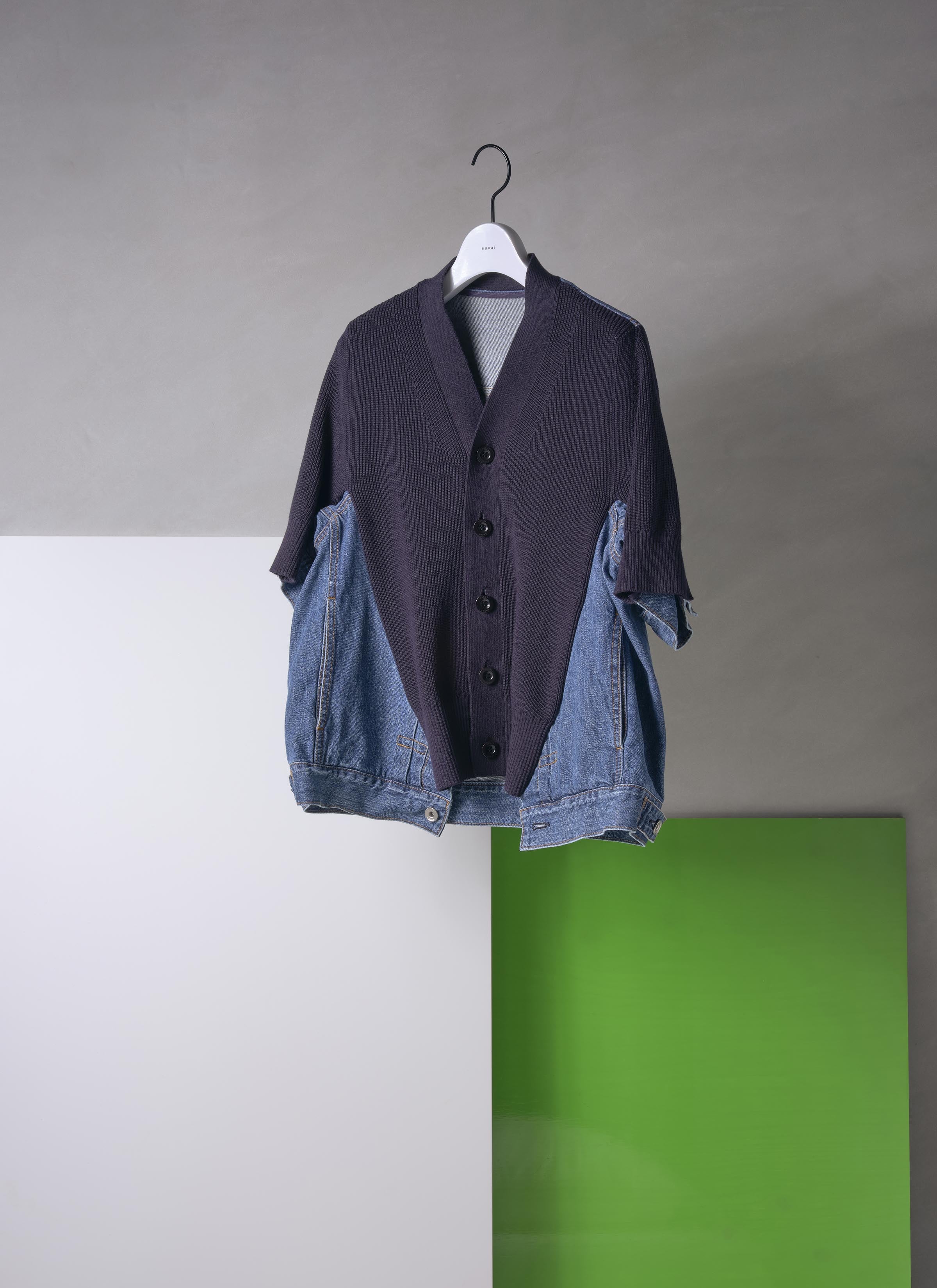 Denim x Knit Cardigan