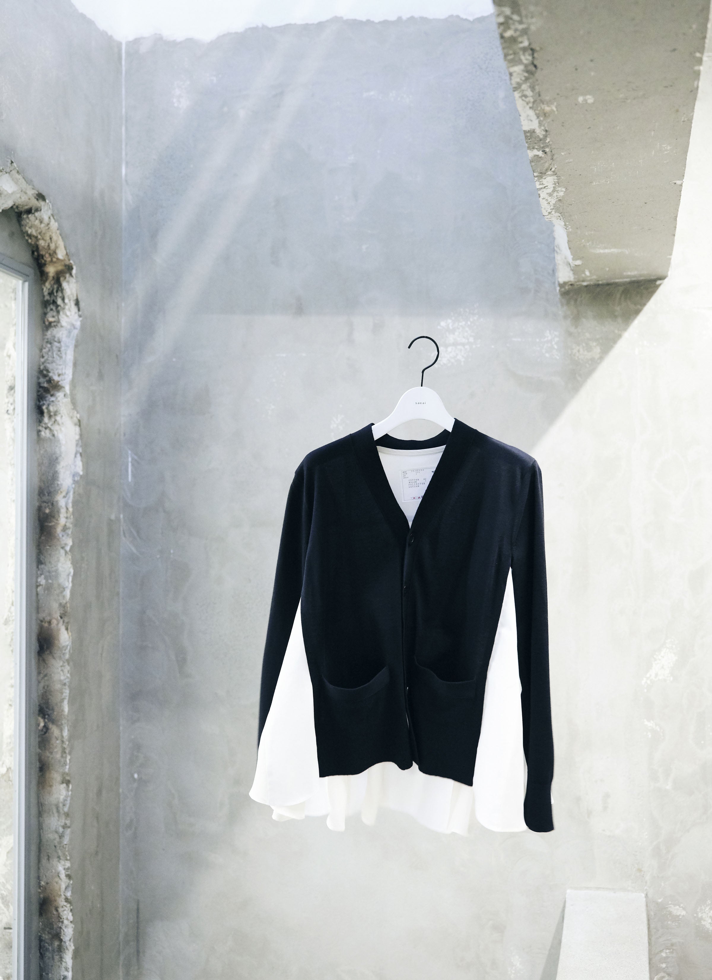 Poplin x Cotton Knit Cardigan