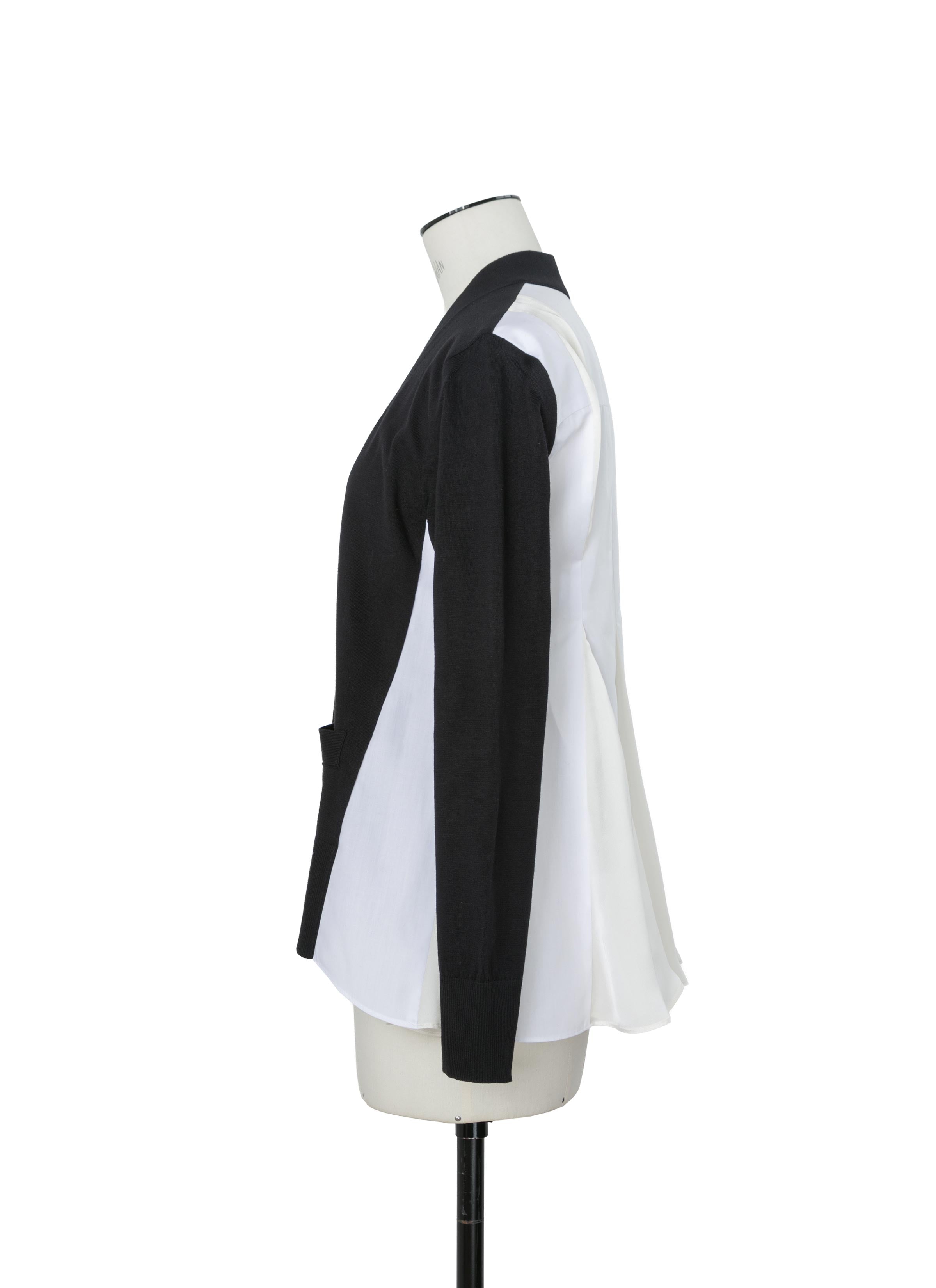 Poplin x Cotton Knit Cardigan