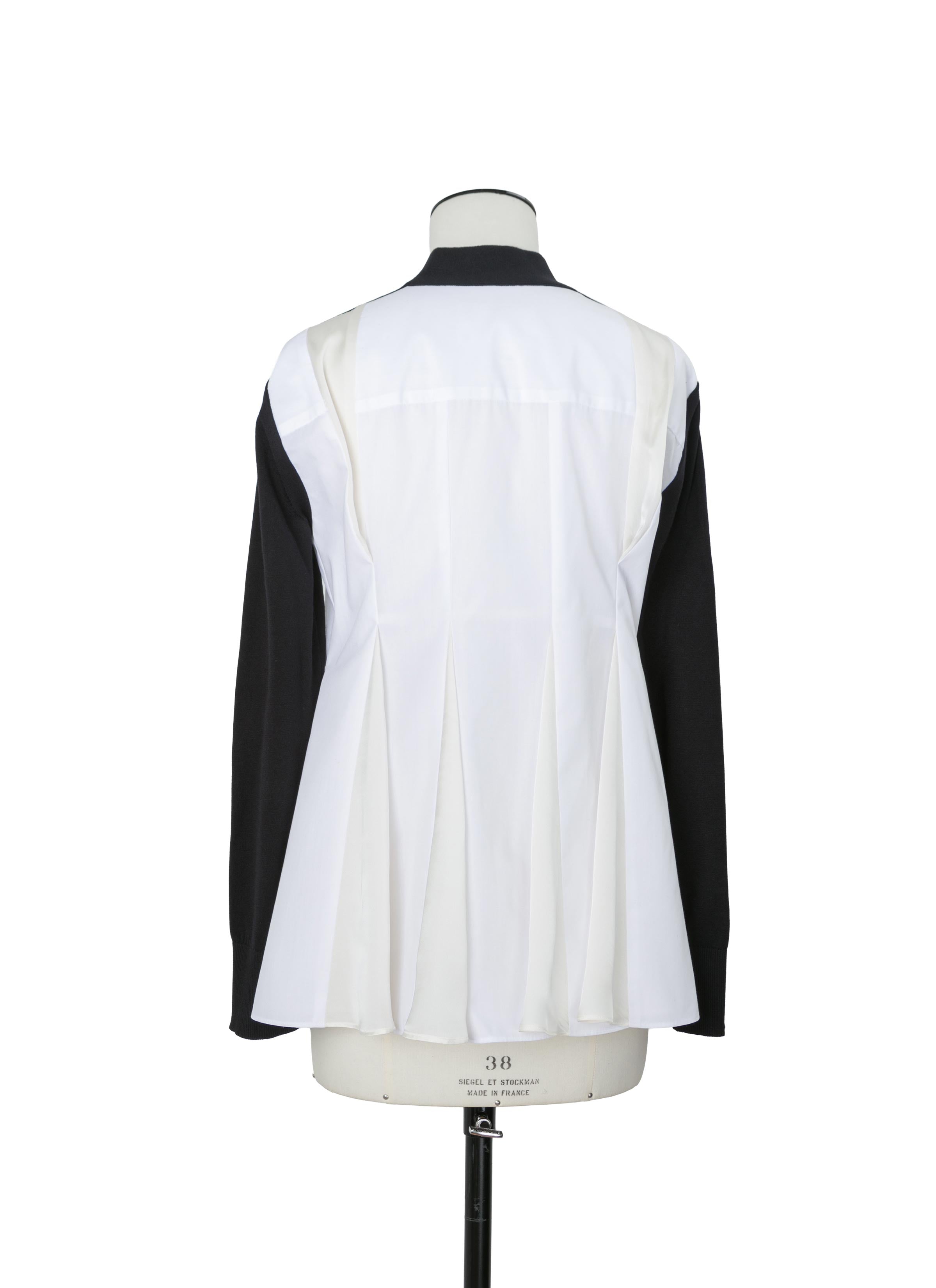 Poplin x Cotton Knit Cardigan