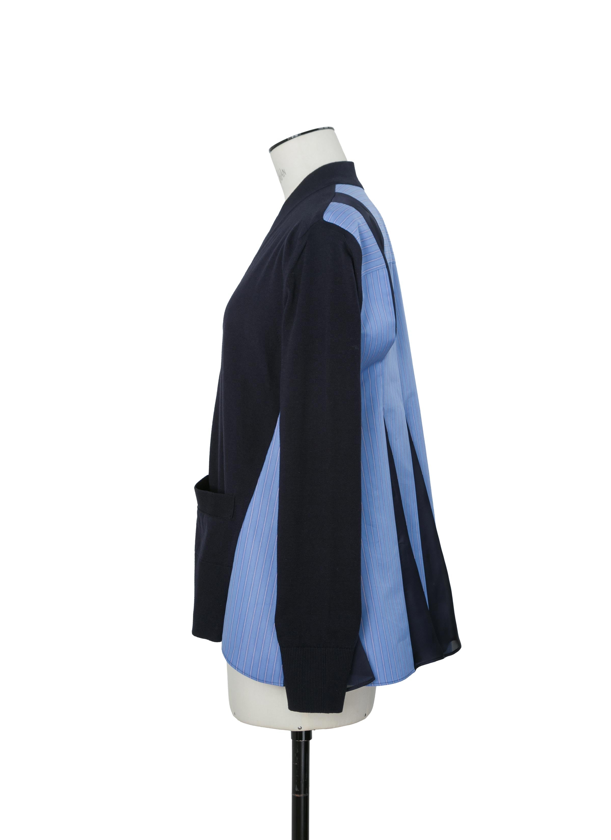 Poplin x Cotton Knit Cardigan