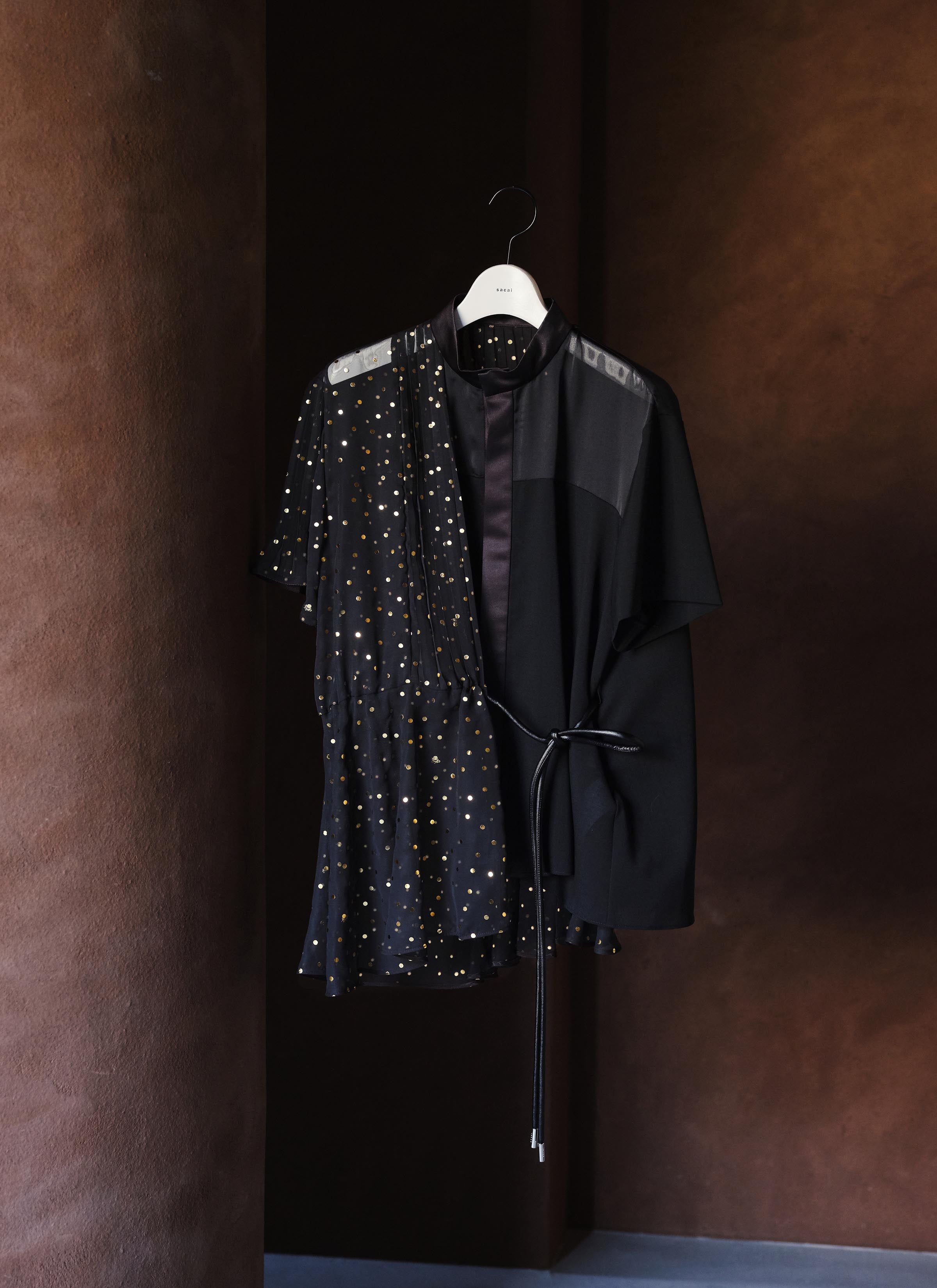 Wool Suiting x Polka Dot Blouse