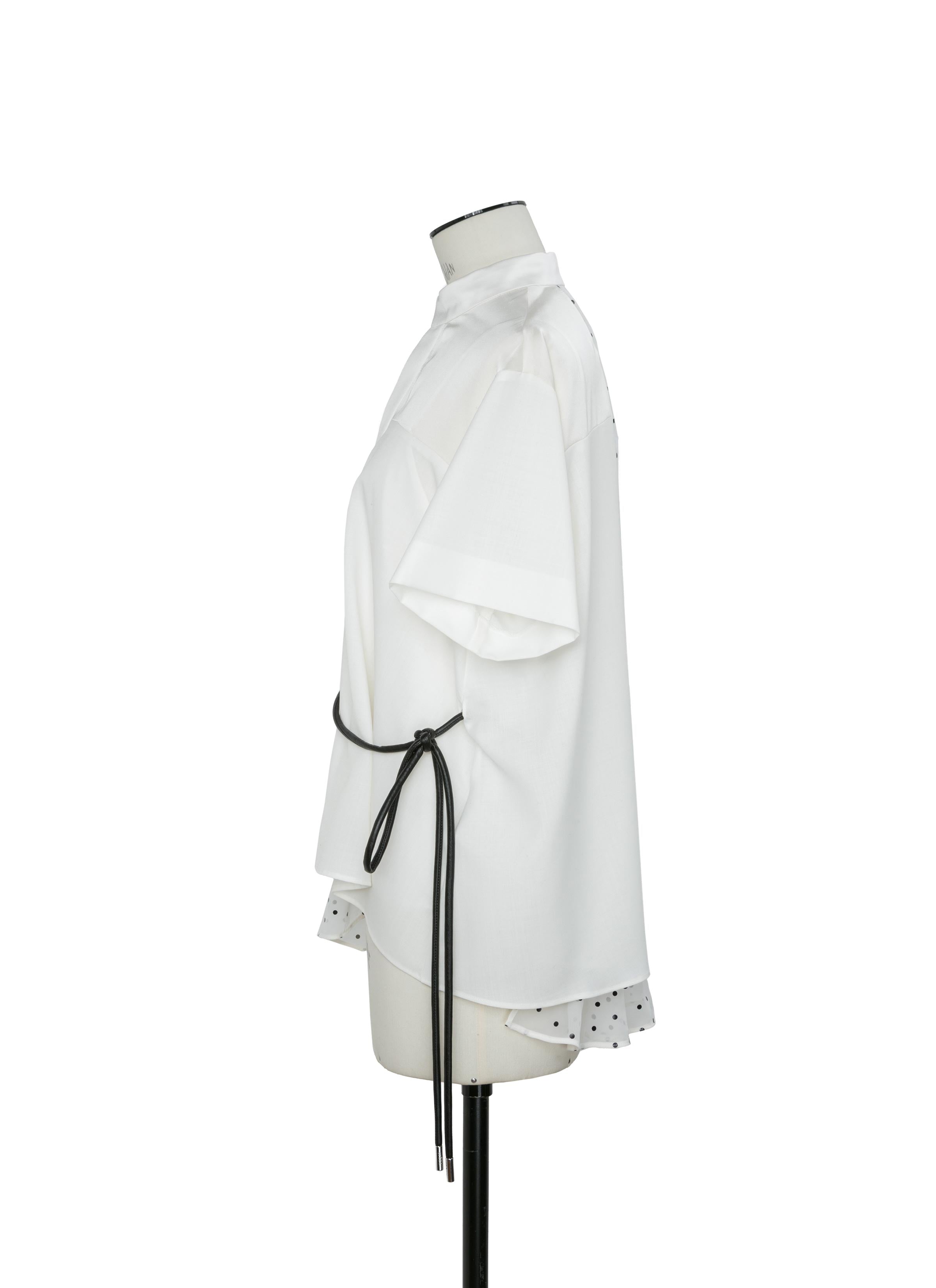 Wool Suiting x Polka Dot Blouse