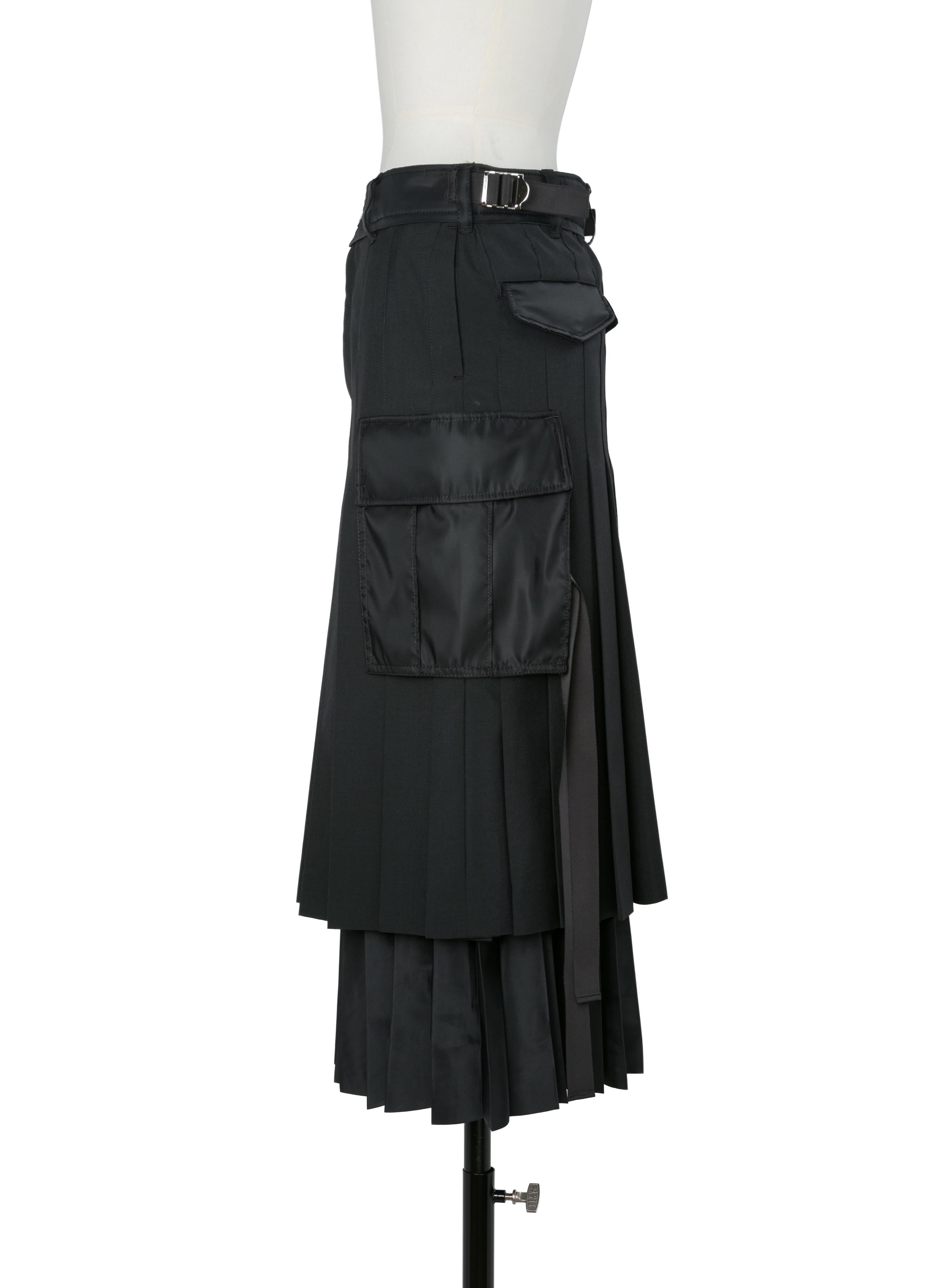 Suiting x Nylon Twill Skirt
