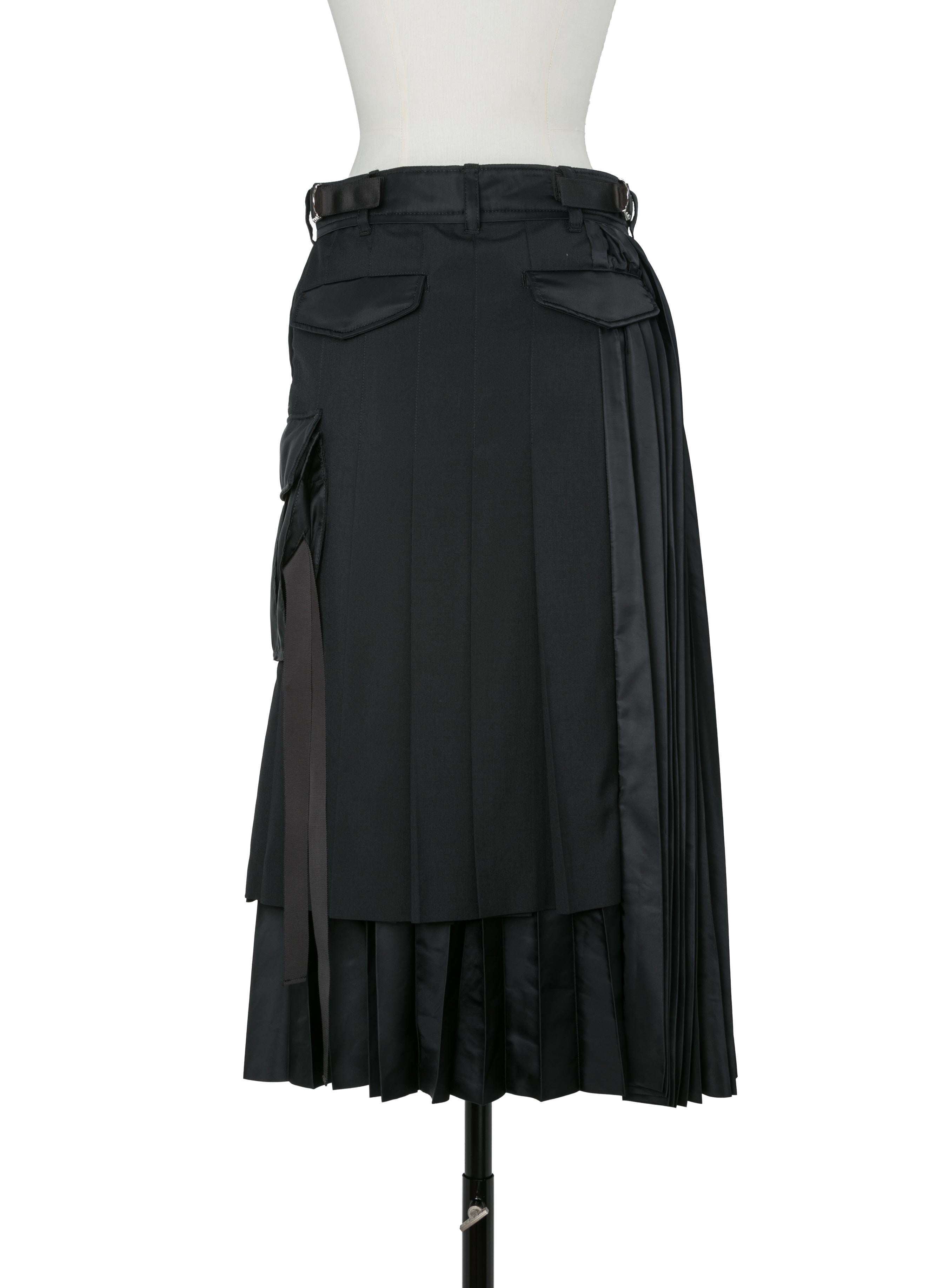 Suiting x Nylon Twill Skirt