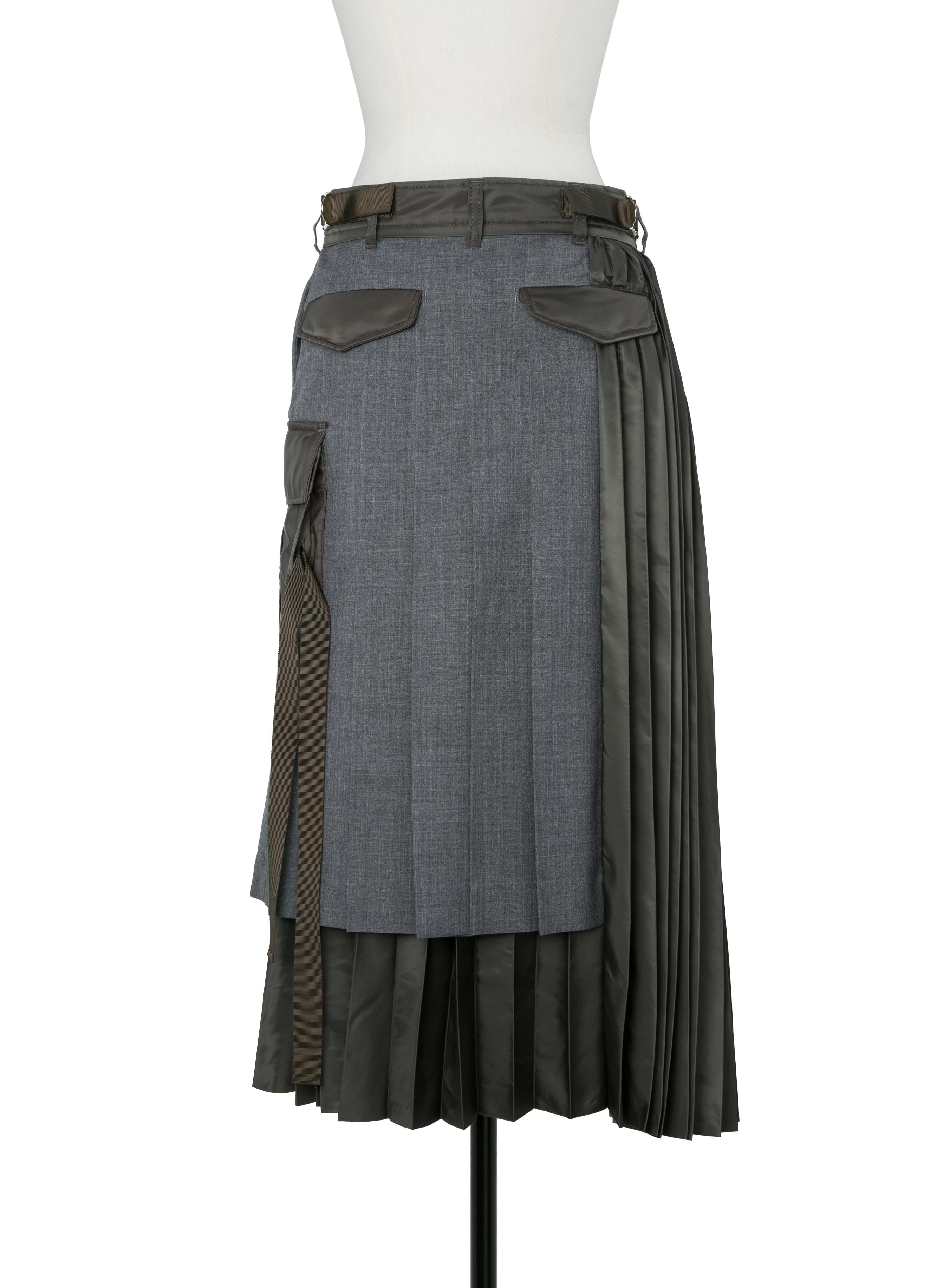 Suiting x Nylon Twill Skirt