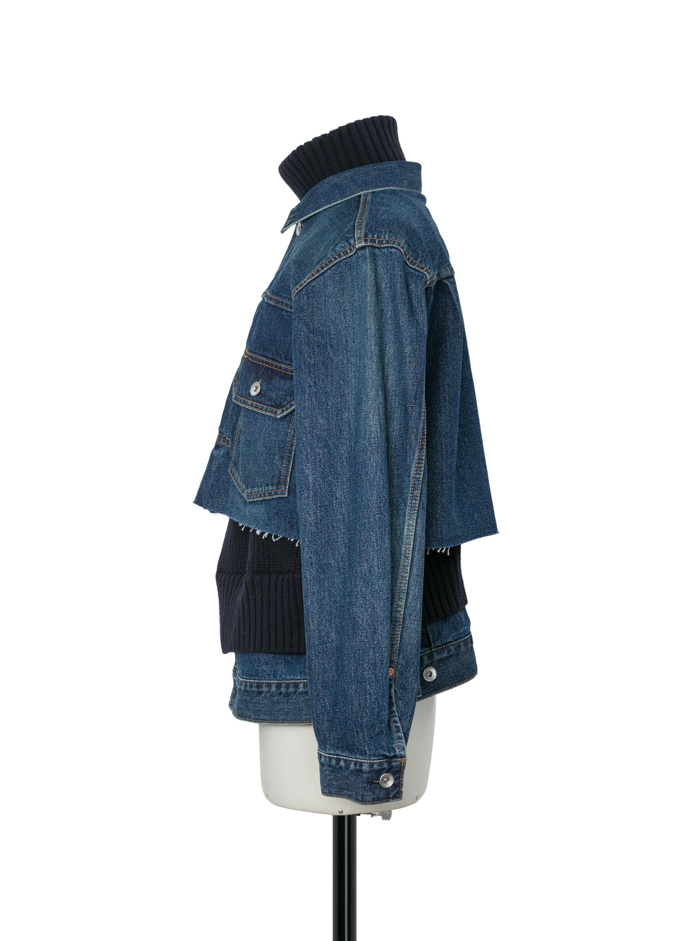 Denim x Wool Knit Jacket