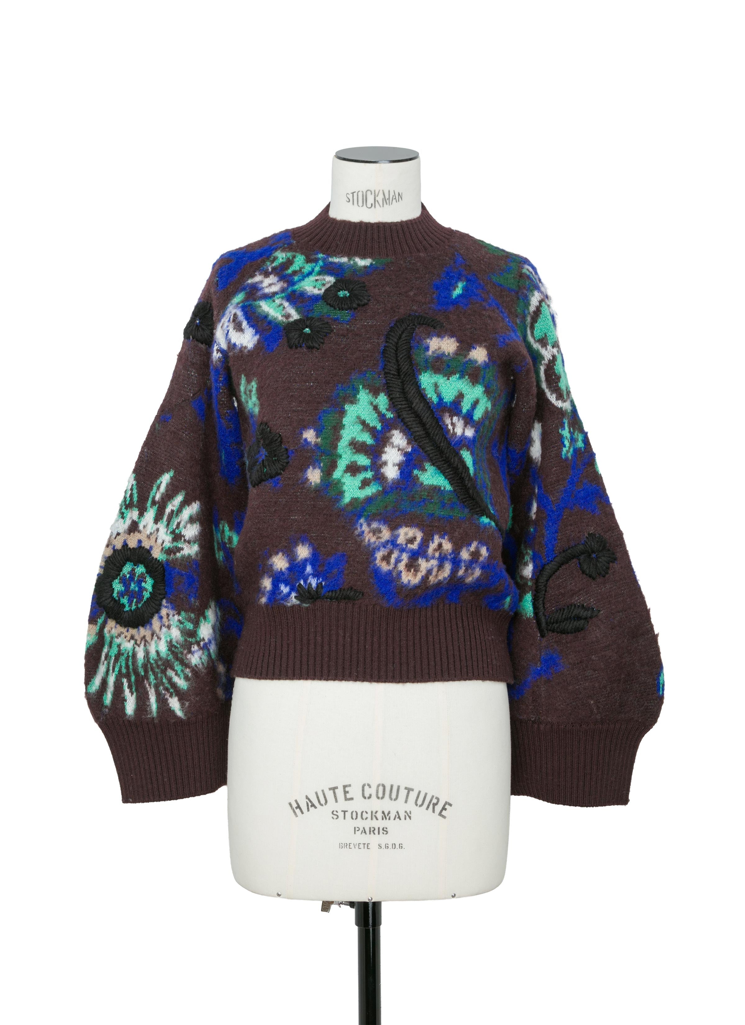 Floral Jacquard Knit Pullover