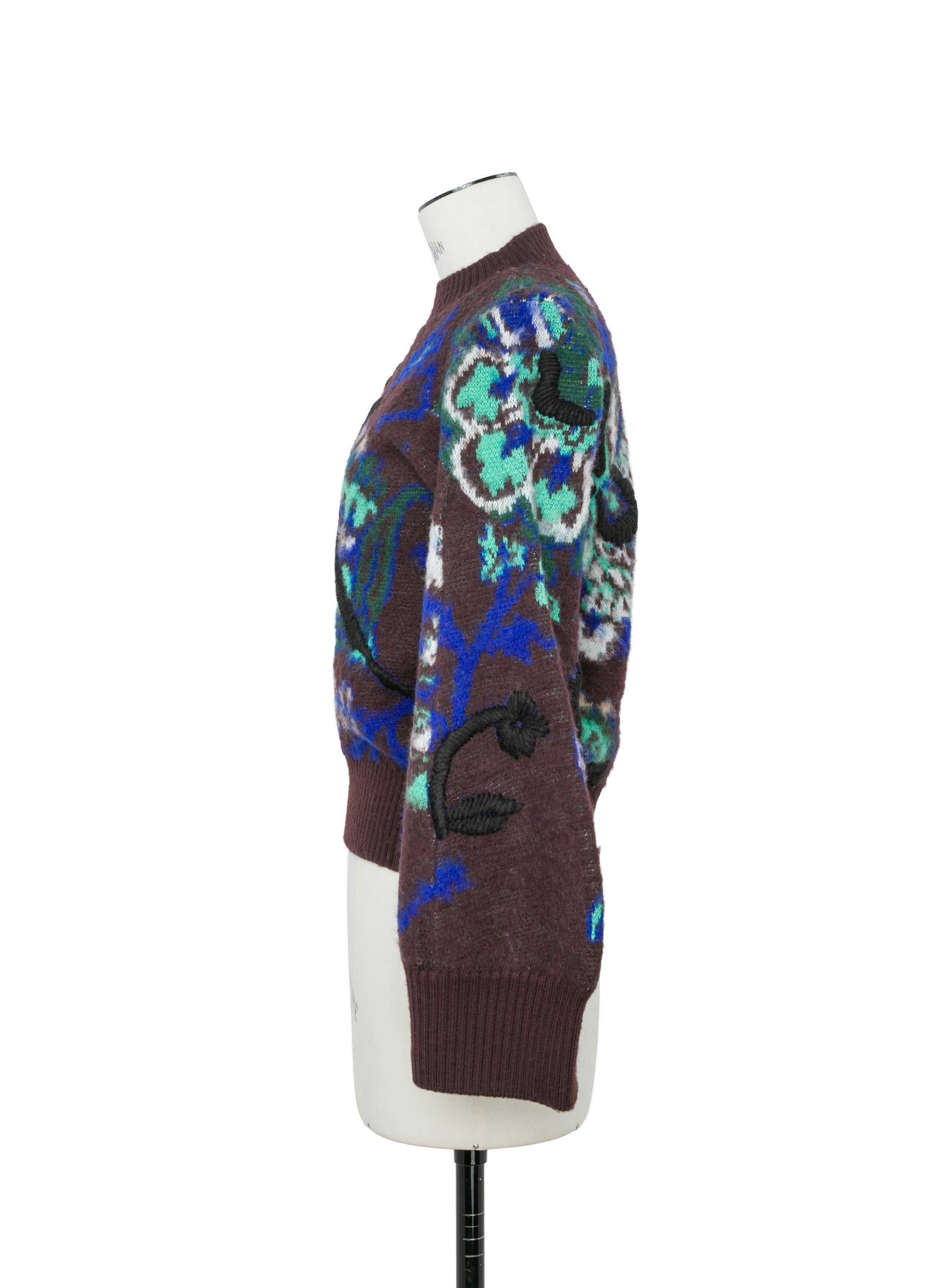 Floral Jacquard Knit Pullover