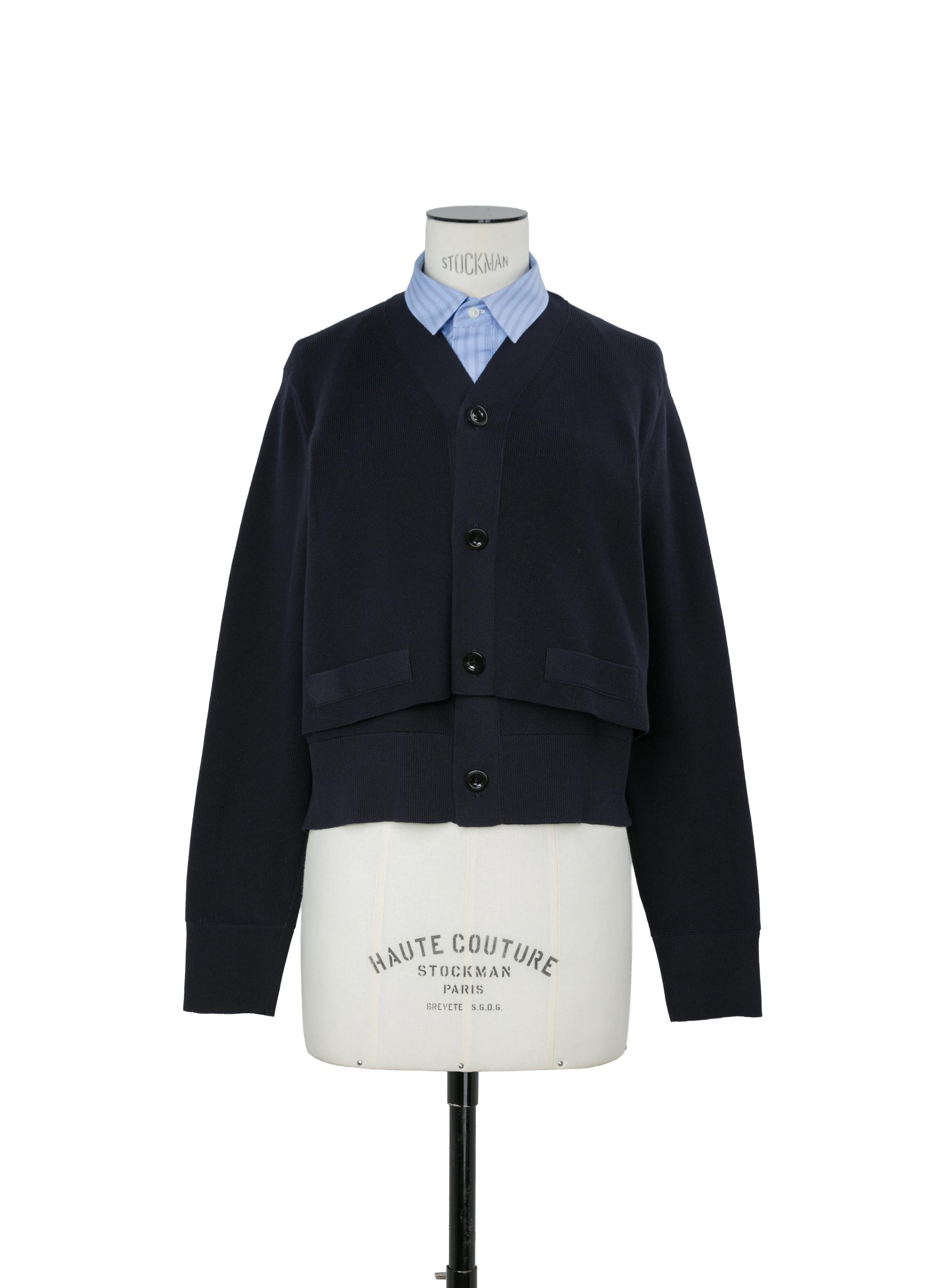 Poplin x Cotton Knit Cardigan