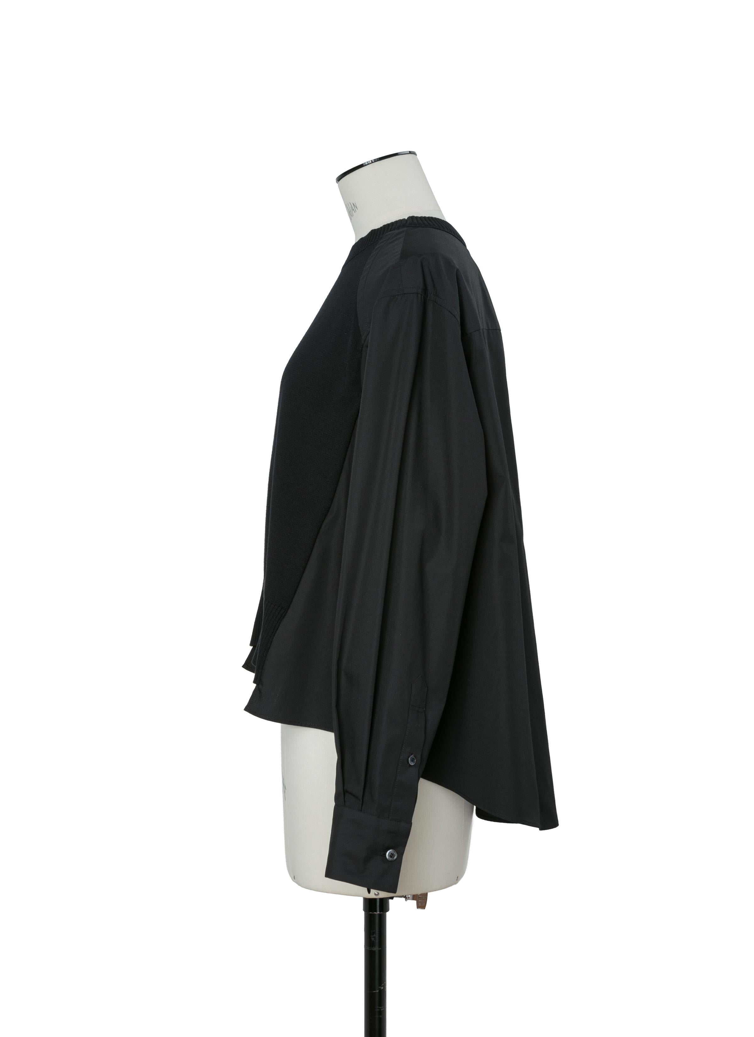 Poplin x Cotton Knit Pullover
