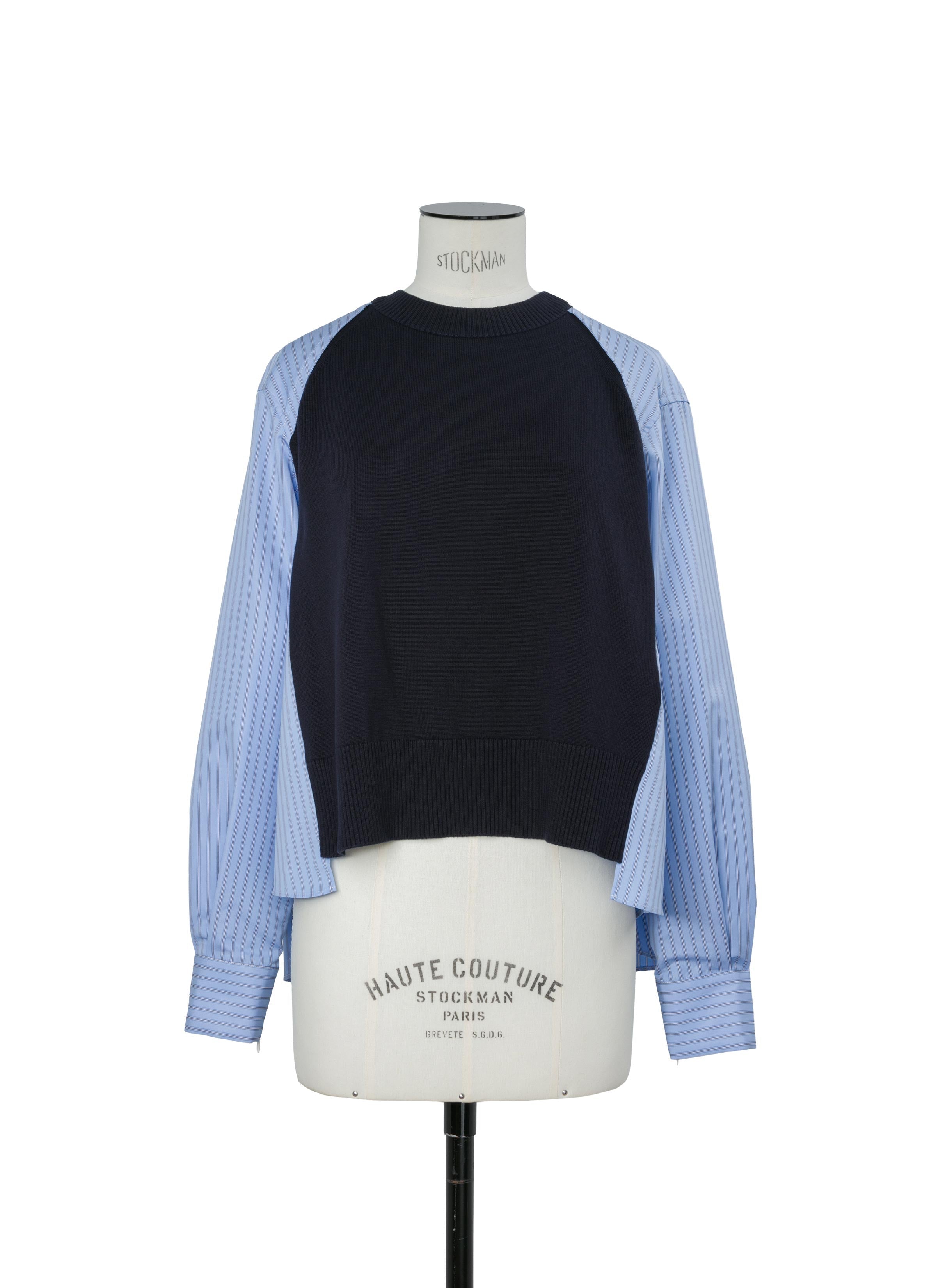 Poplin x Cotton Knit Pullover