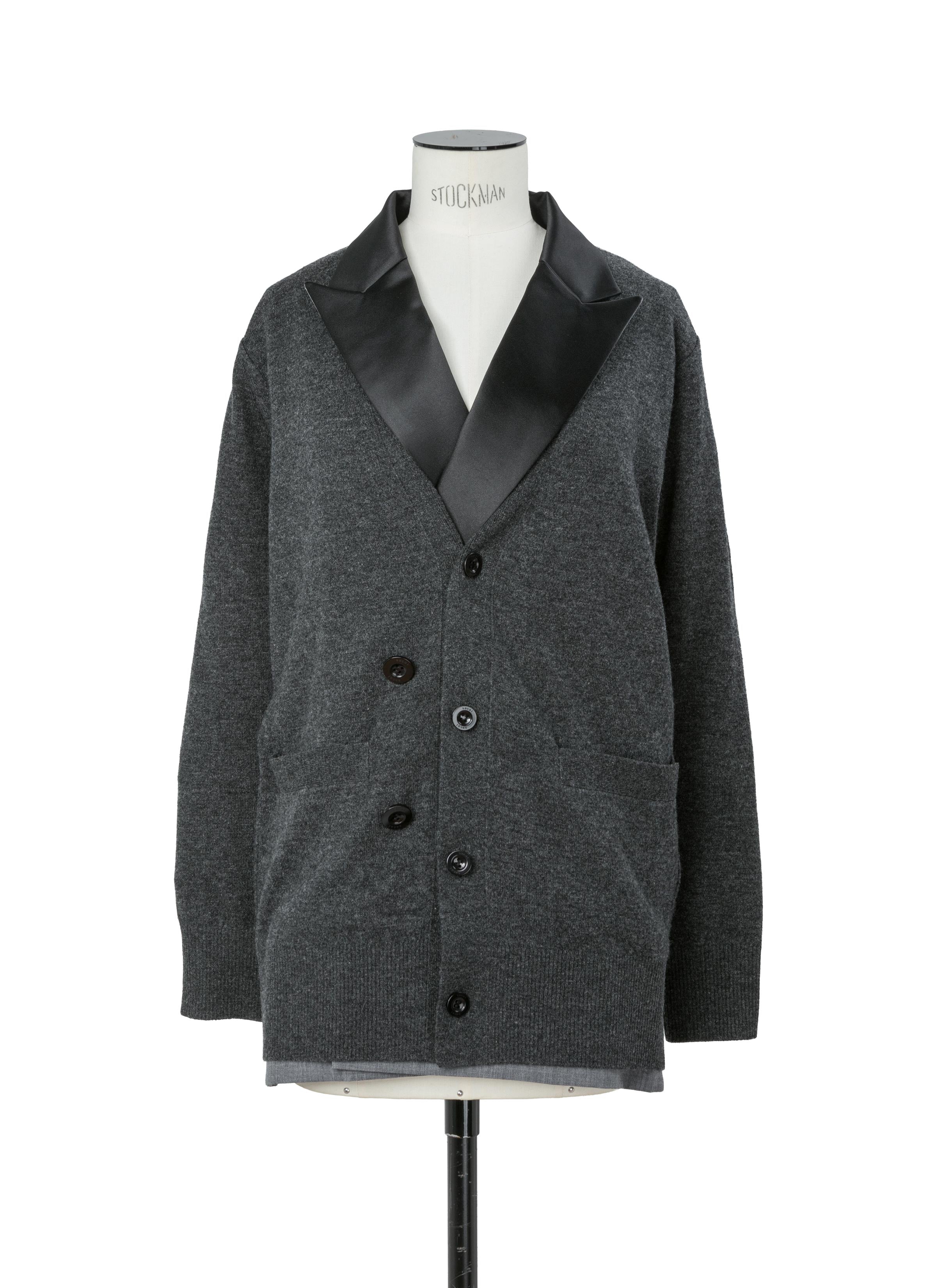Suiting x Wool Knit Cardigan