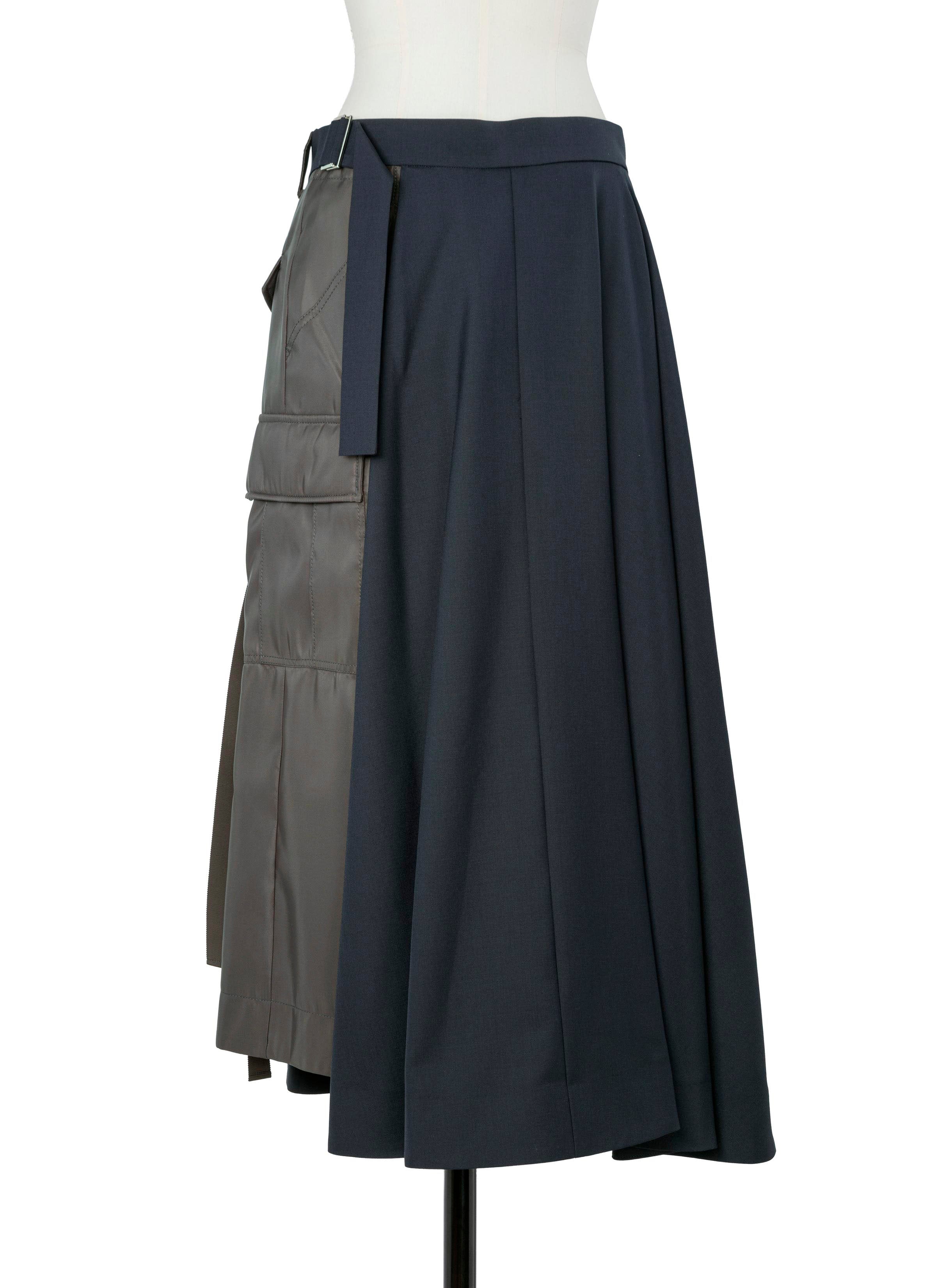 Nylon Twill x Suiting Skirt