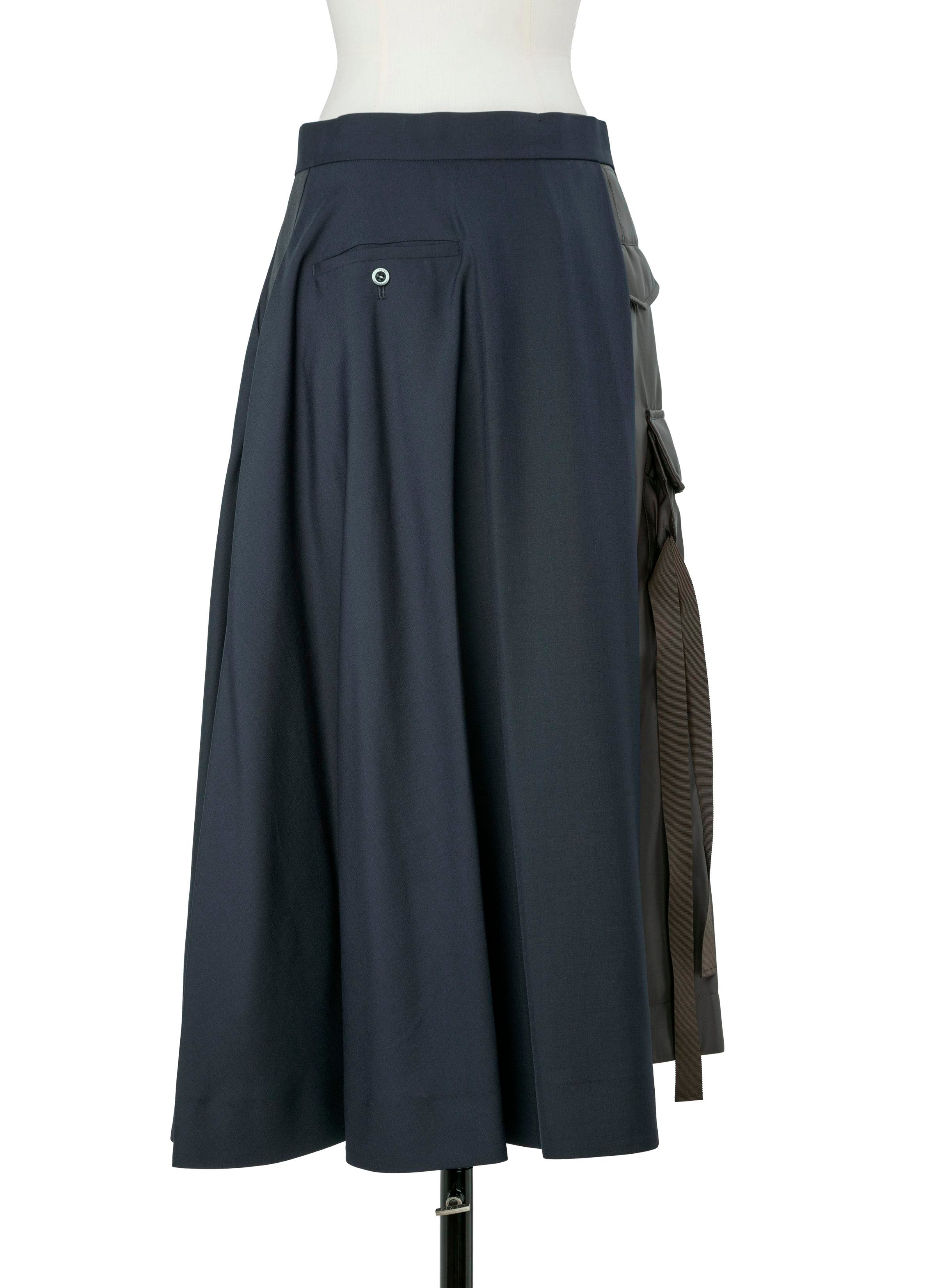 Nylon Twill x Suiting Skirt