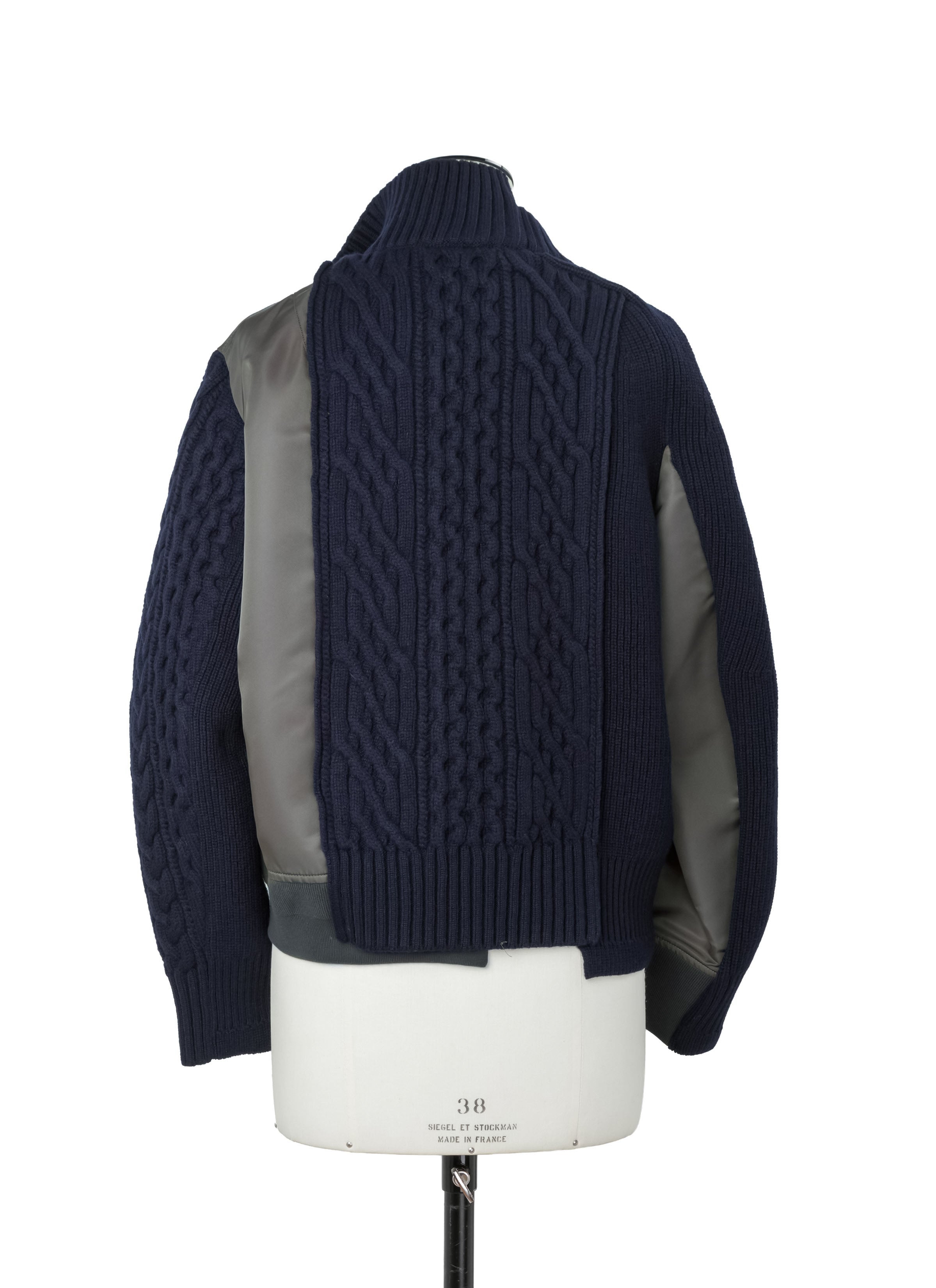 Nylon Twill x Wool Knit Blouson