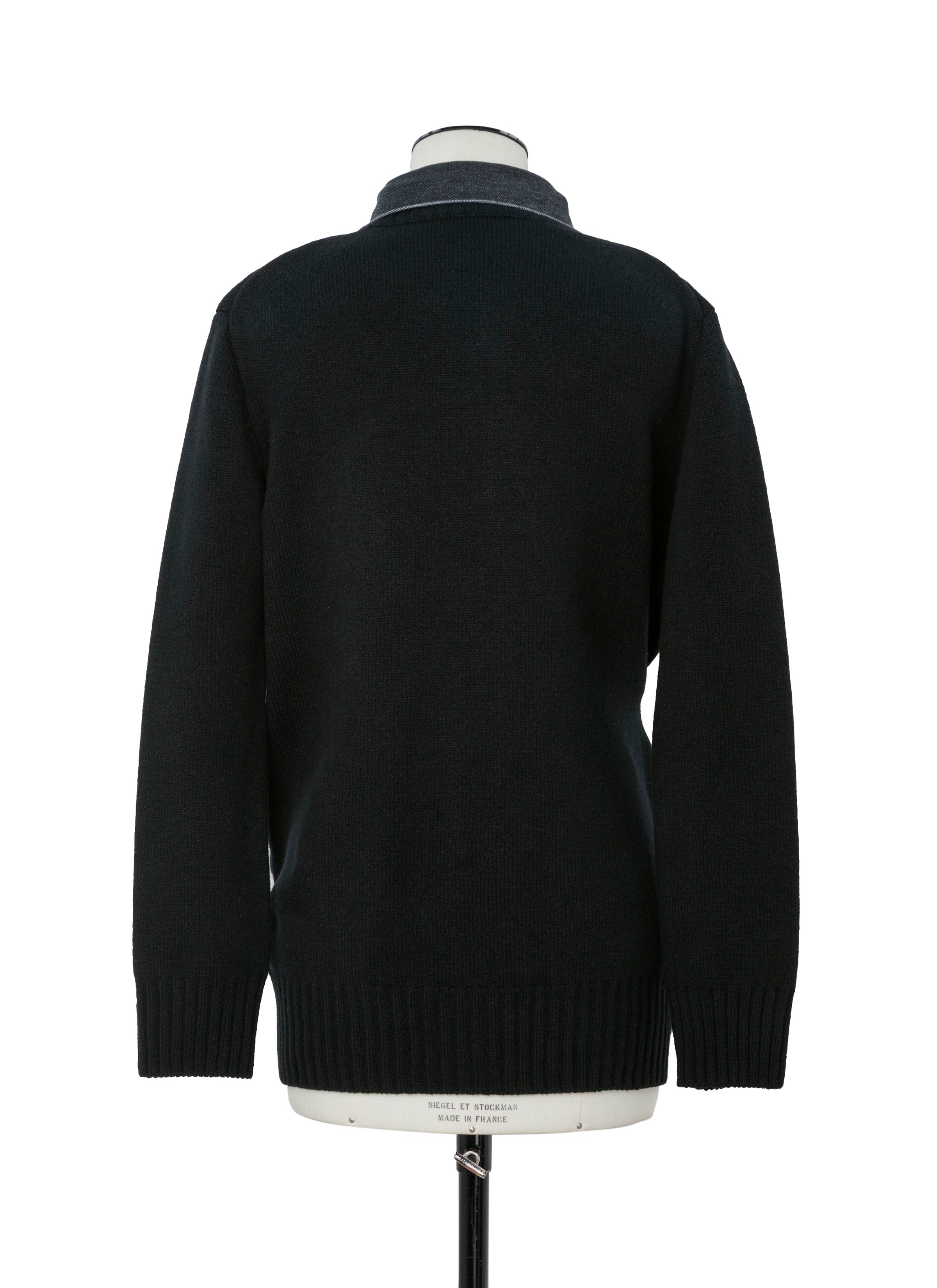 Denim x Wool Knit Cardigan