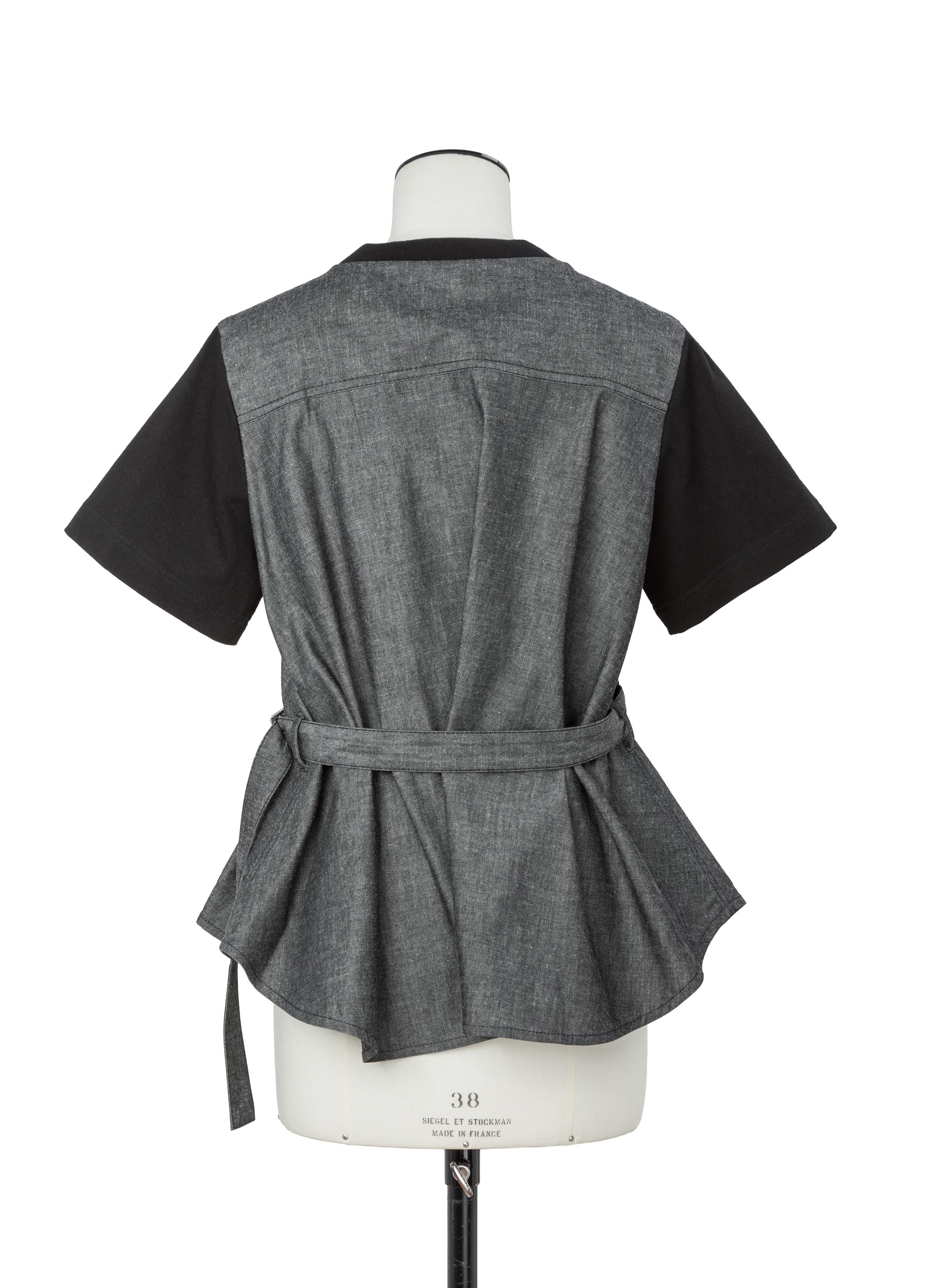 Light Weight Denim x Cotton Jersey T-Shirt