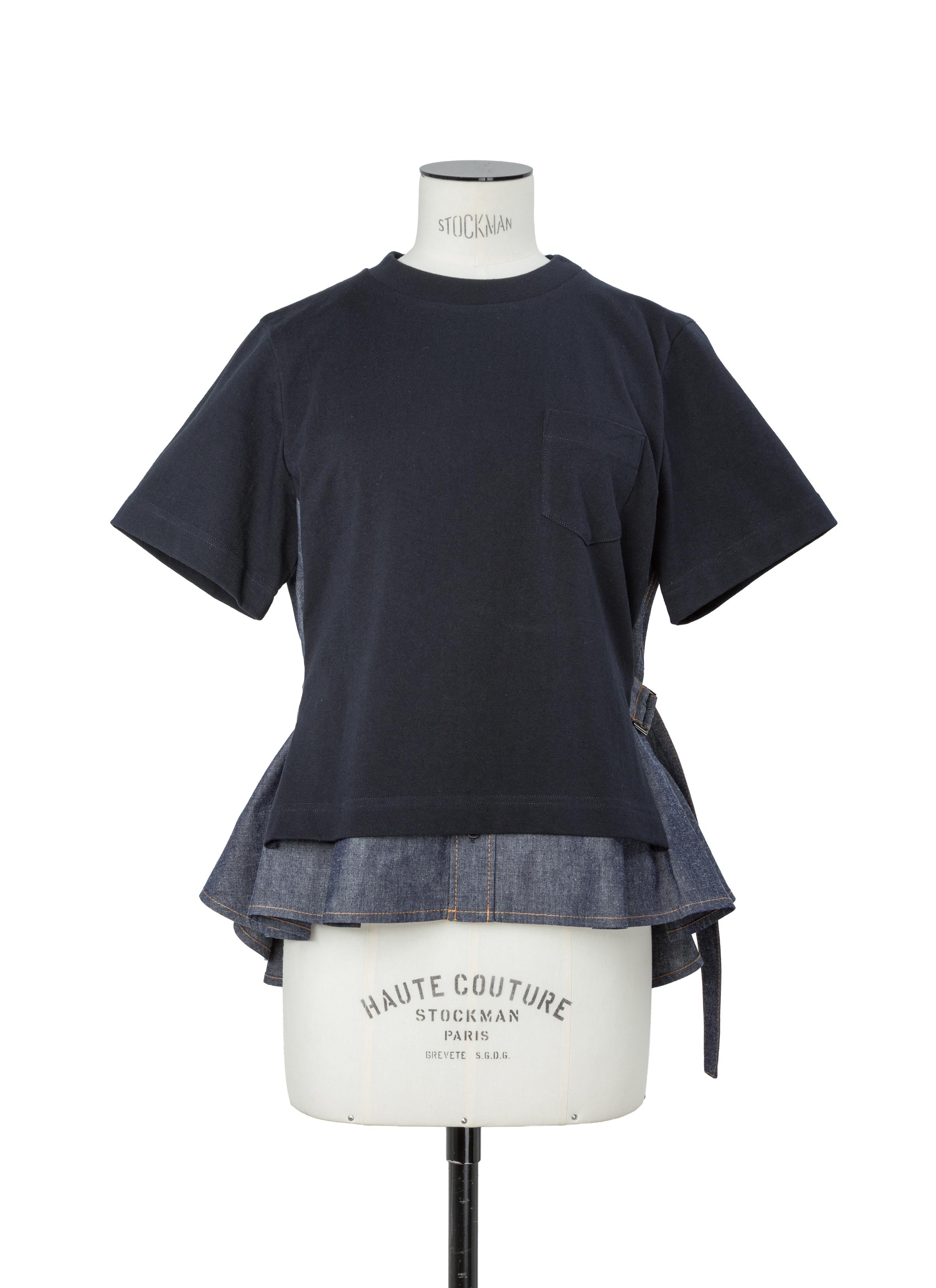 Light Weight Denim x Cotton Jersey T-Shirt
