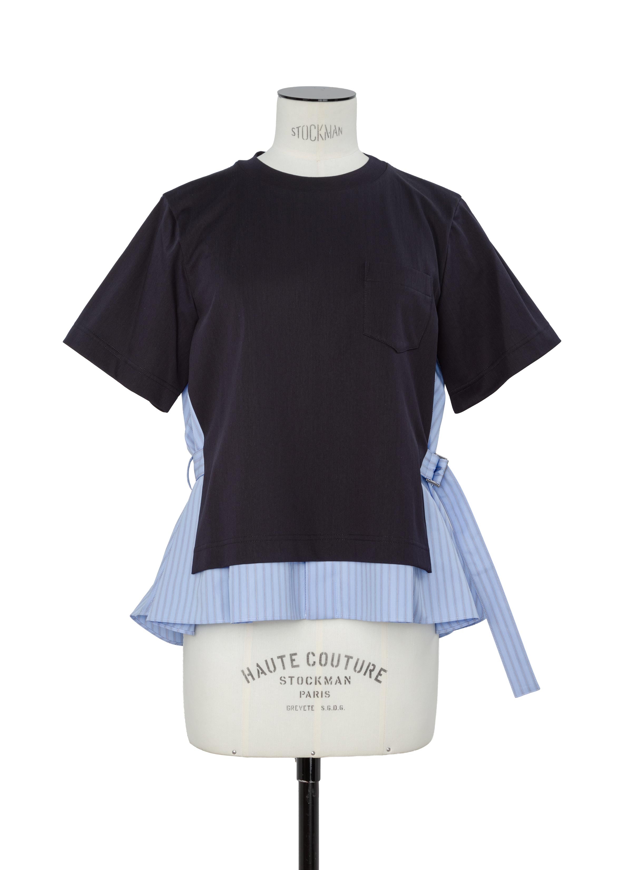 Poplin x Cotton Jersey T-Shirt