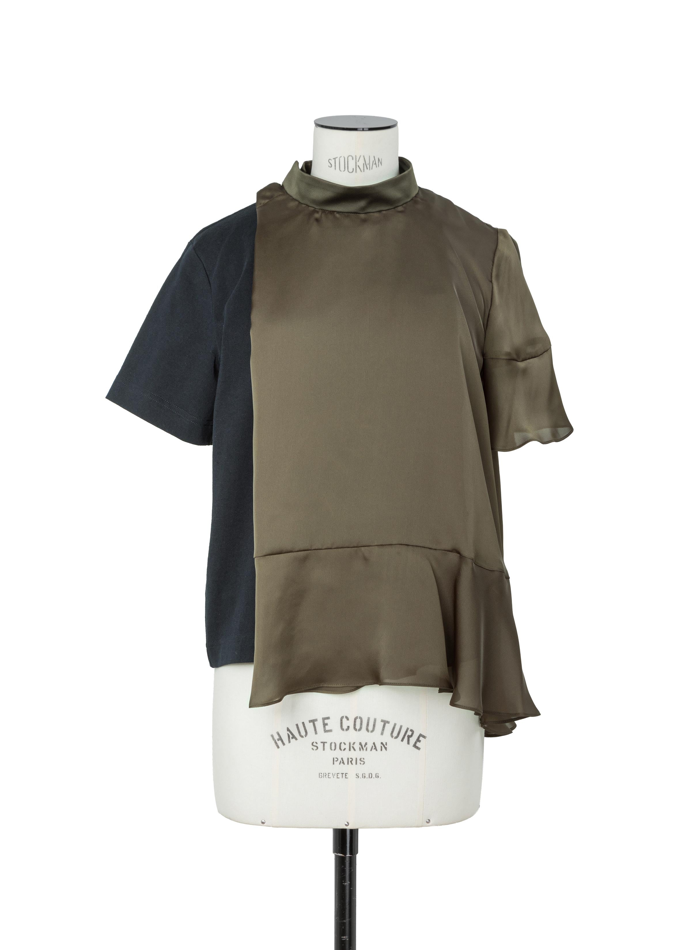 Satin x Cotton Jersey T-Shirt