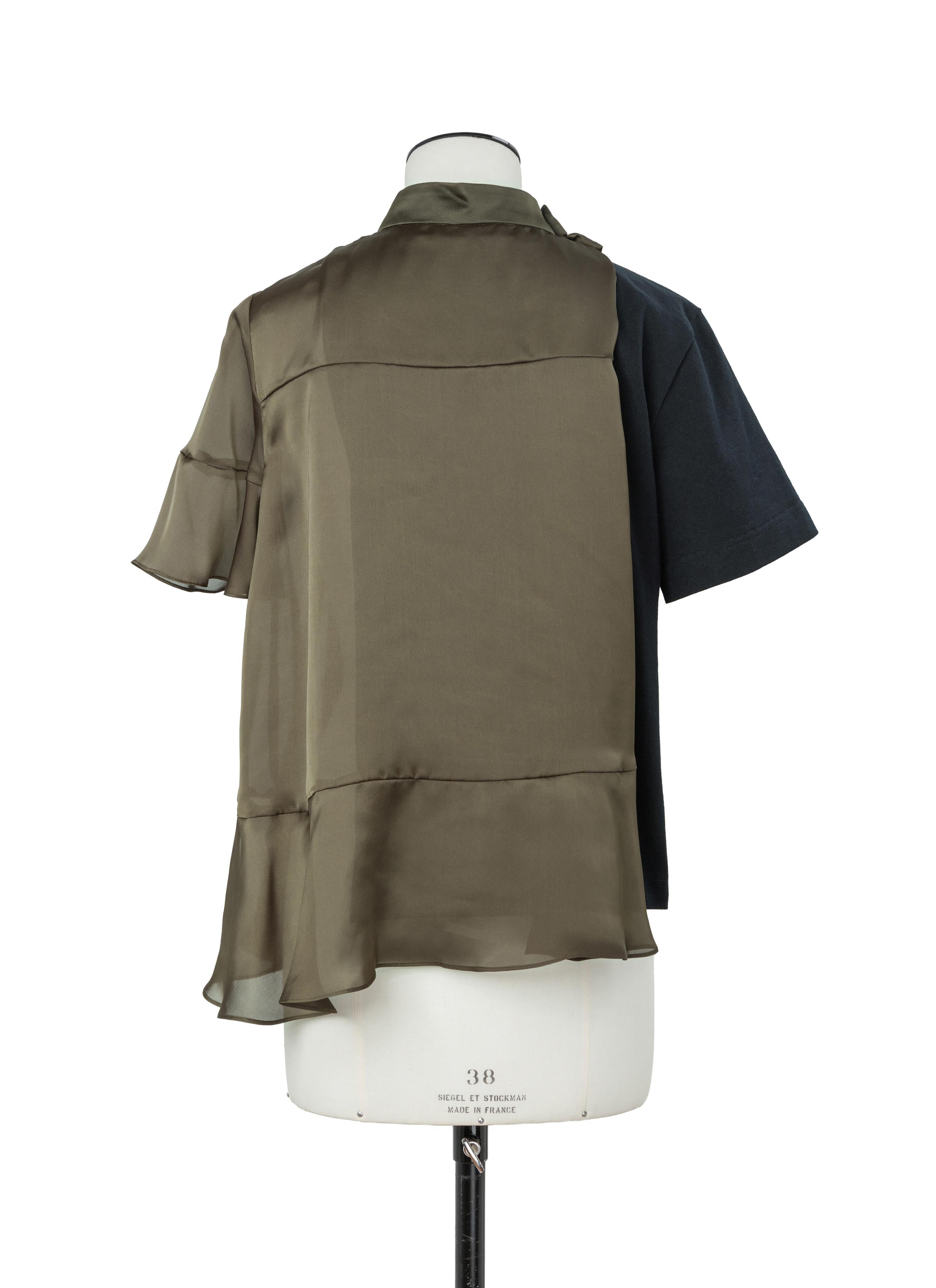 Satin x Cotton Jersey T-Shirt