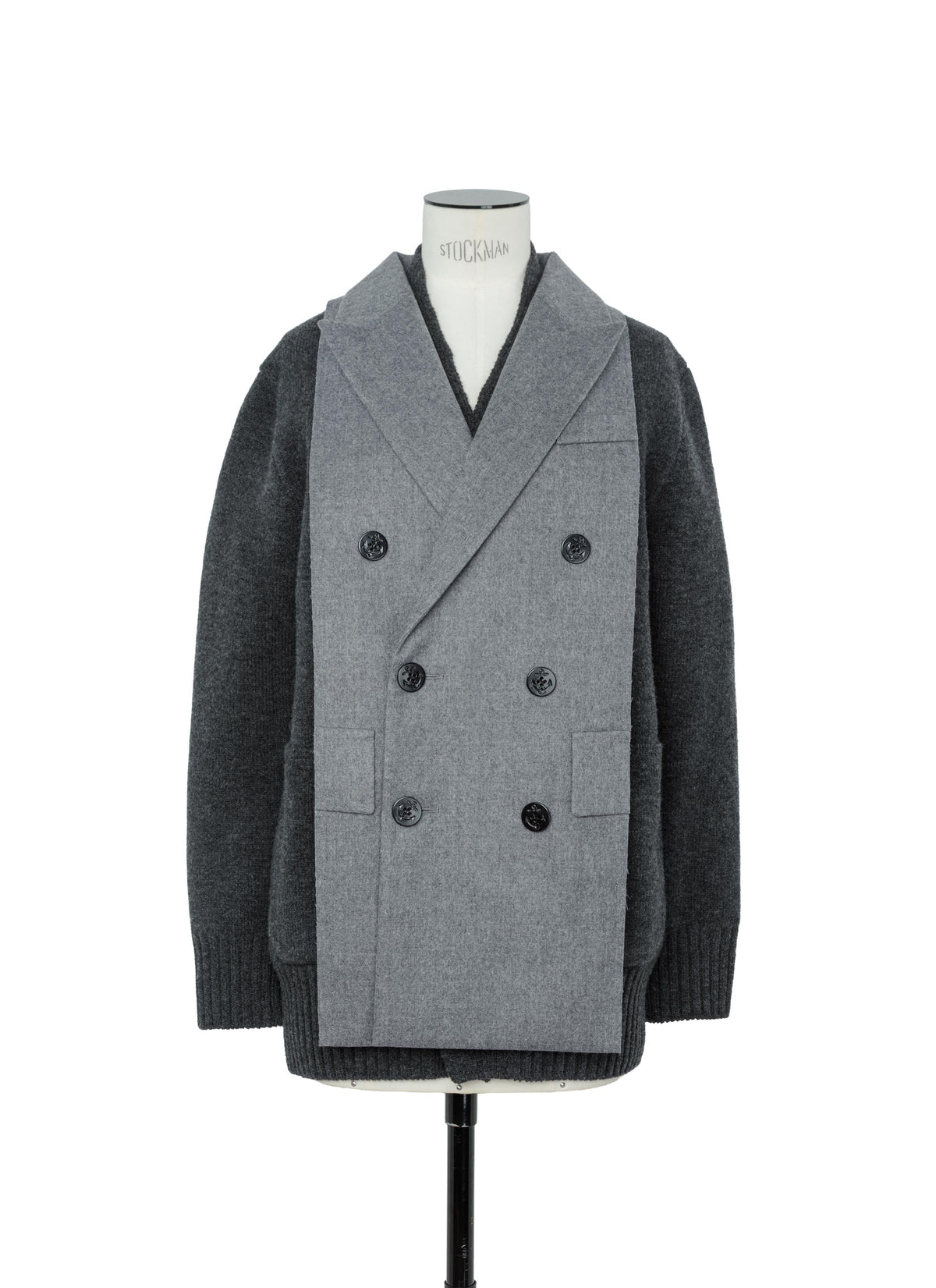 Wool Flannel x Wool Knit Cardigan