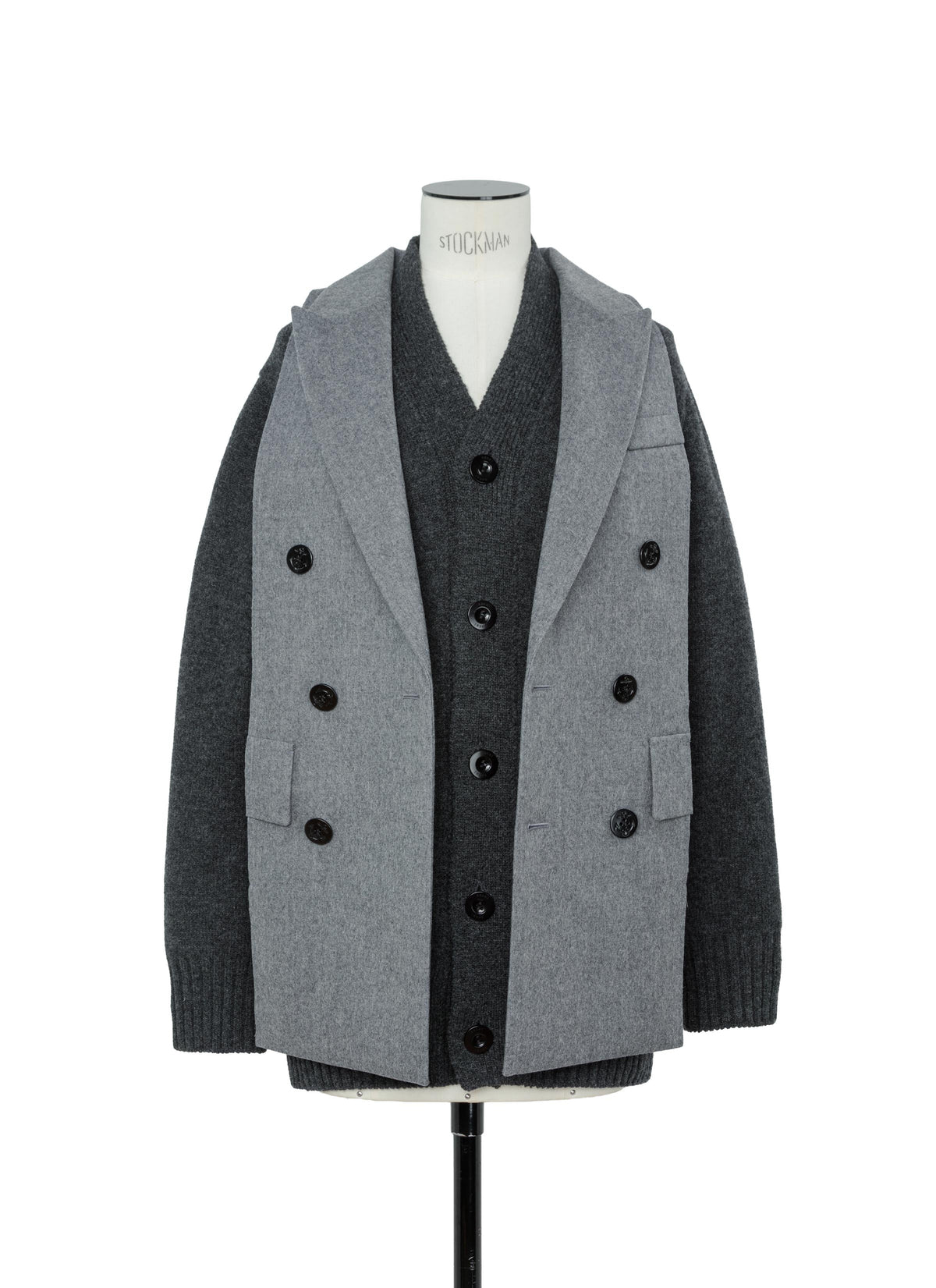 Wool Flannel x Wool Knit Cardigan