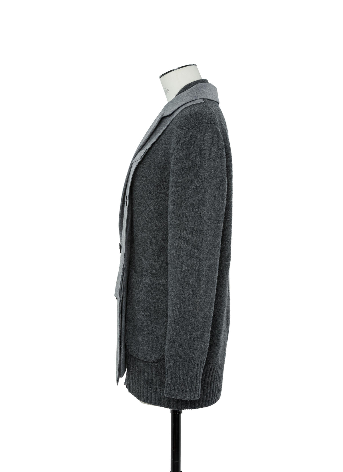Wool Flannel x Wool Knit Cardigan