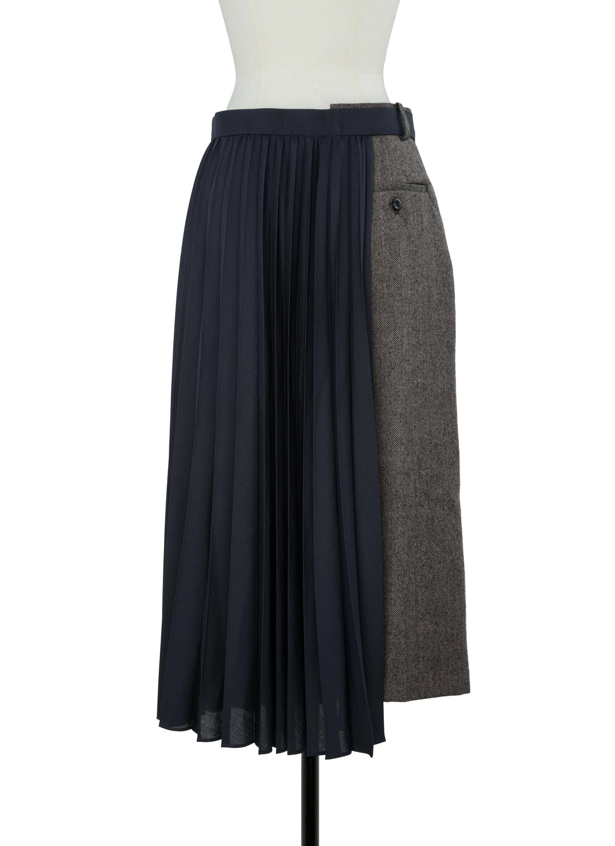 Double-Faced Herringbone x Suiting Skirt