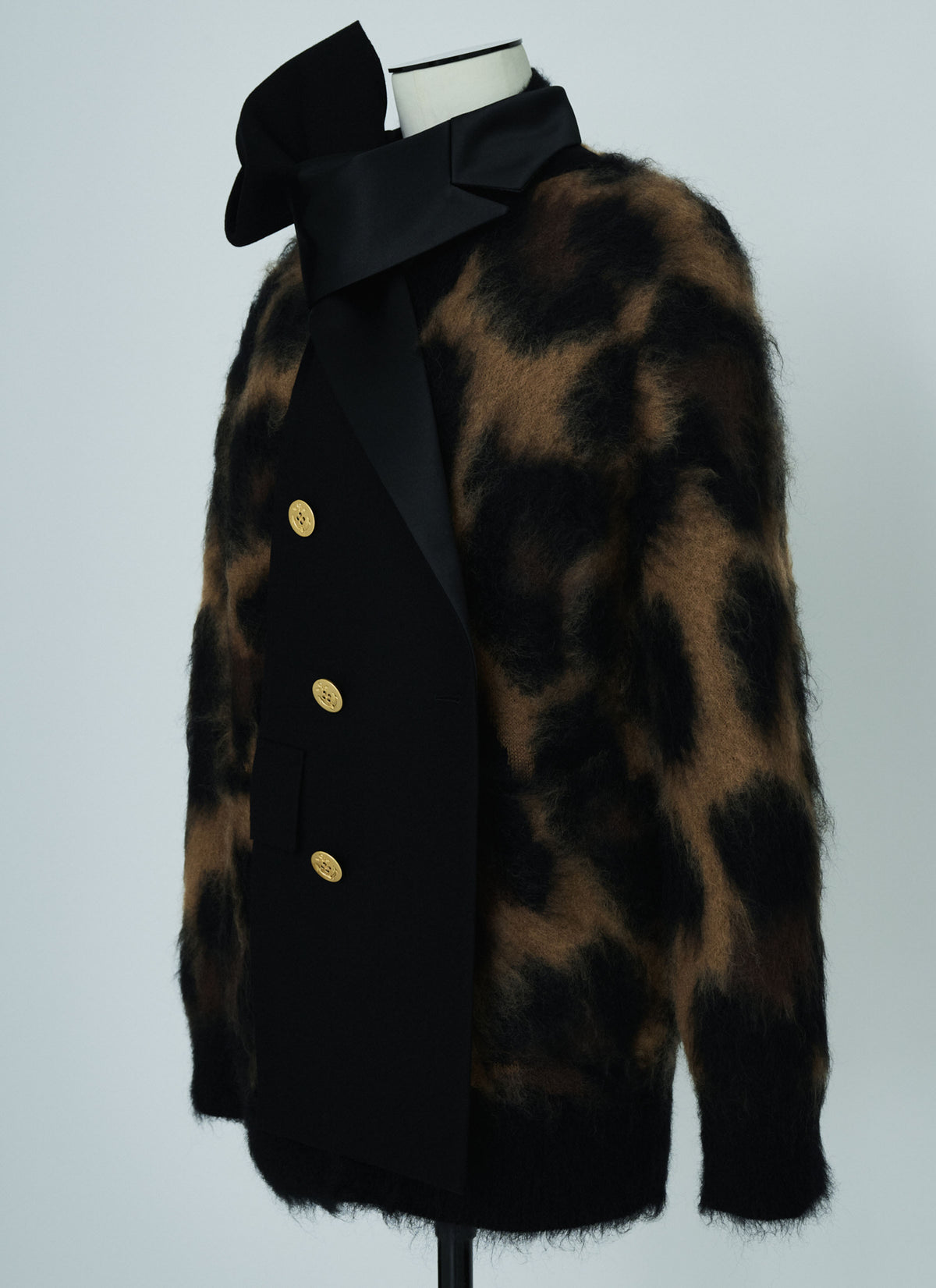 Leopard Mohair Knit Cardigan