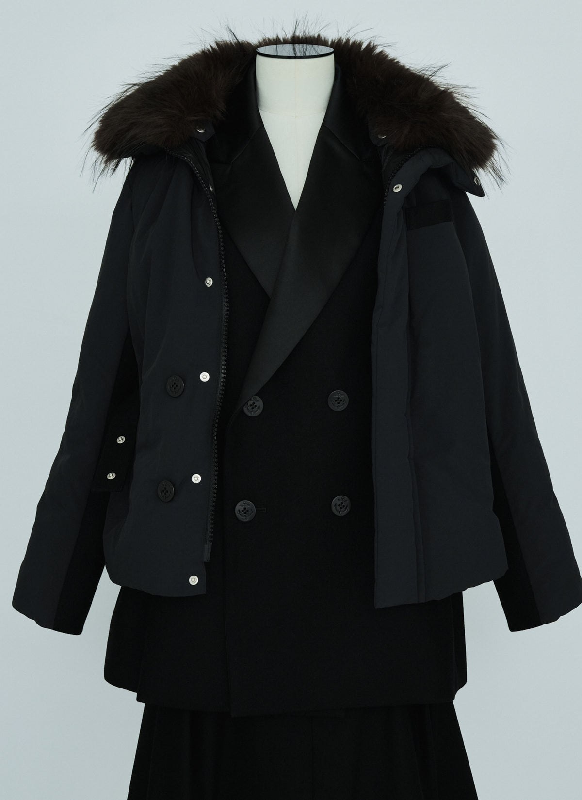 Wool Melton x Puffer Jacket