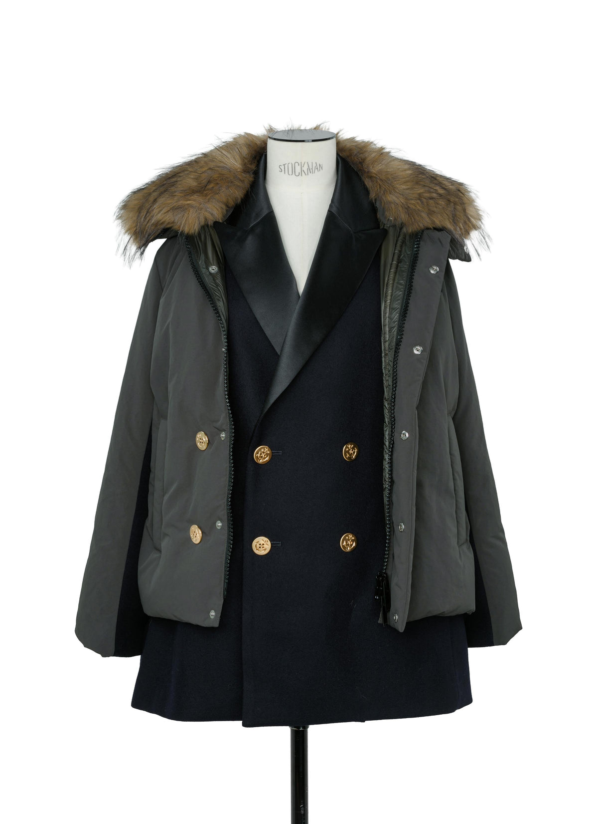 Wool Melton x Puffer Jacket