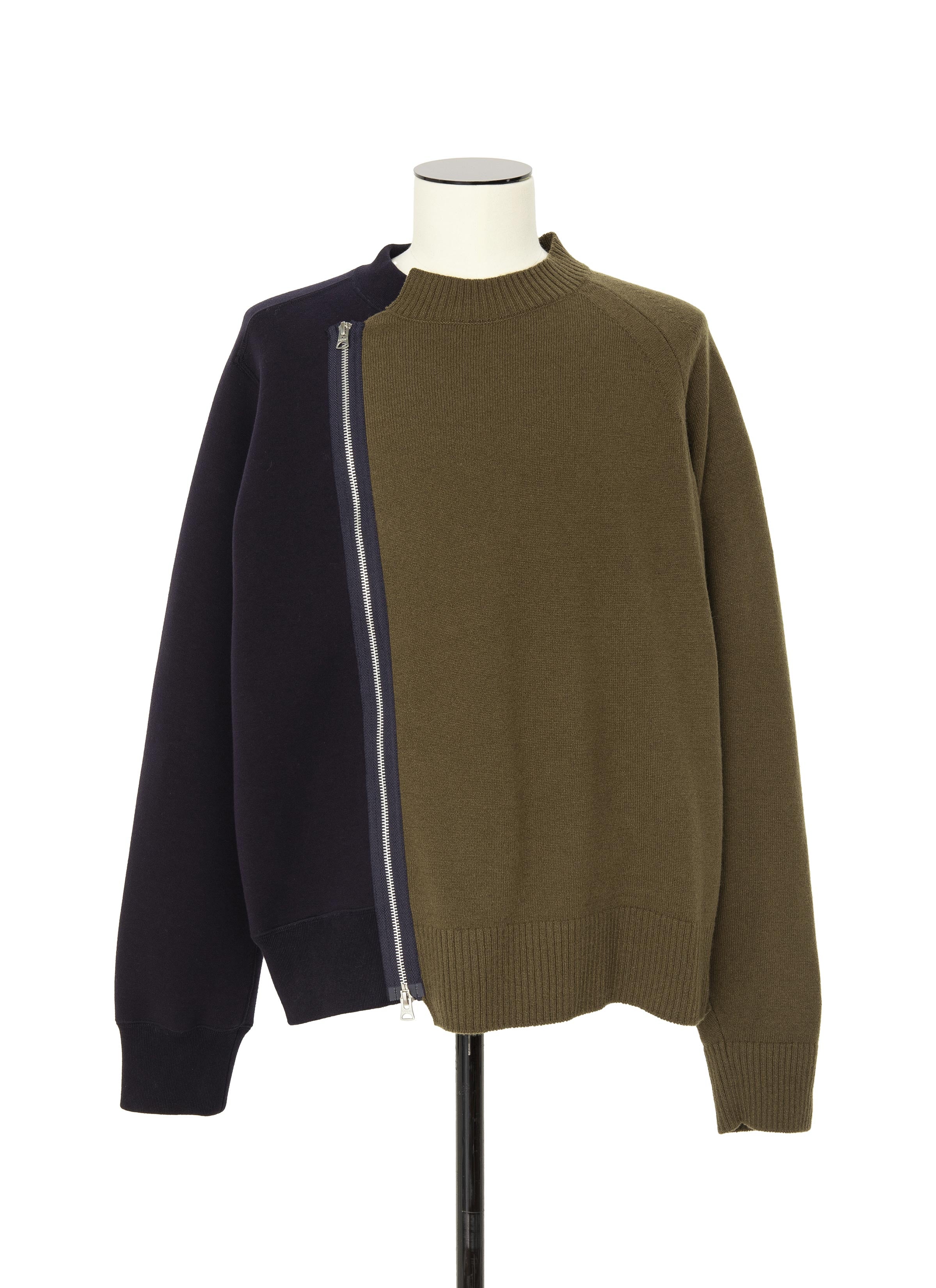Wool Knit x Sponge Sweat Blouson