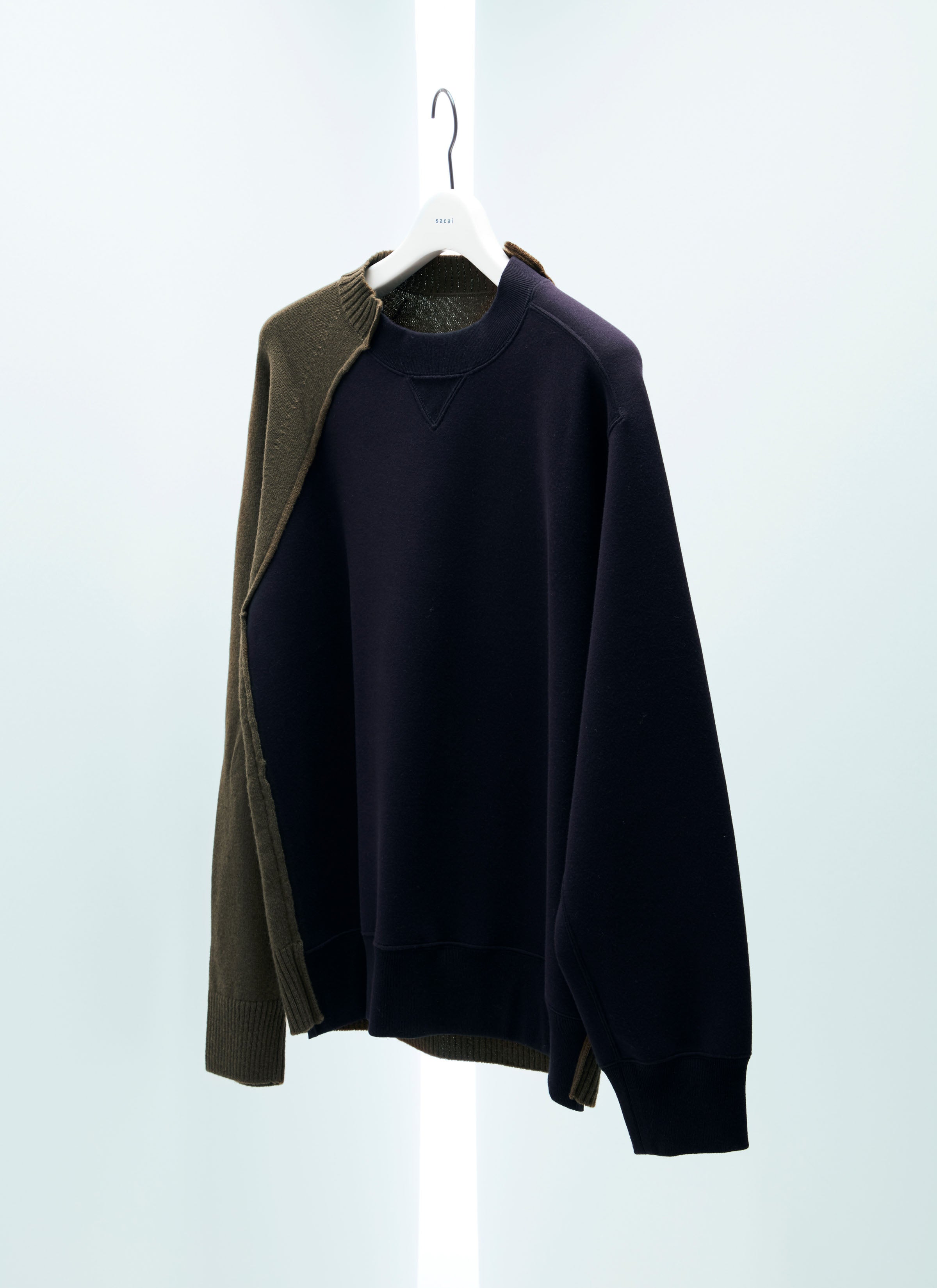 Wool Knit x Sponge Sweat Pullover