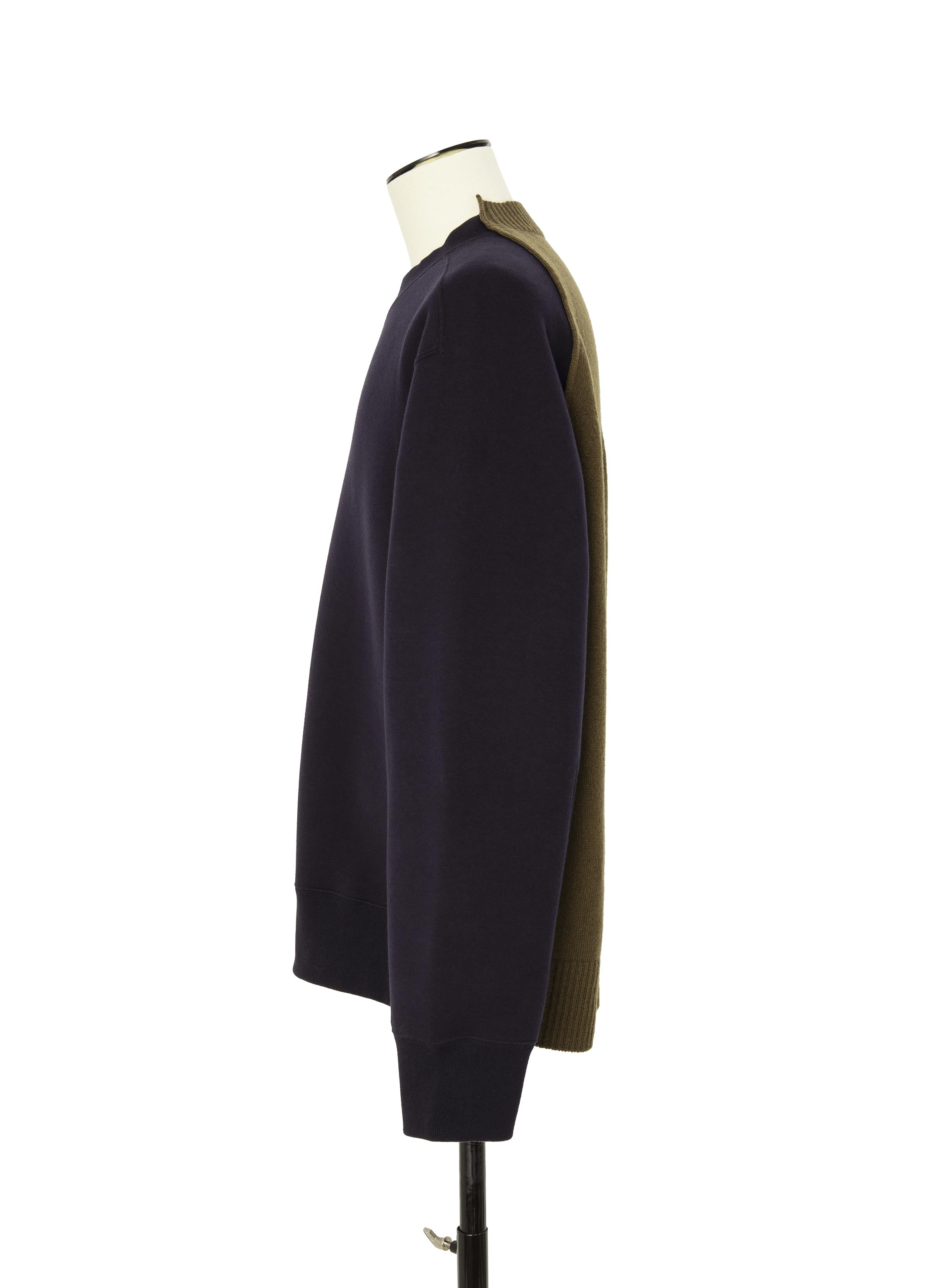 Wool Knit x Sponge Sweat Pullover