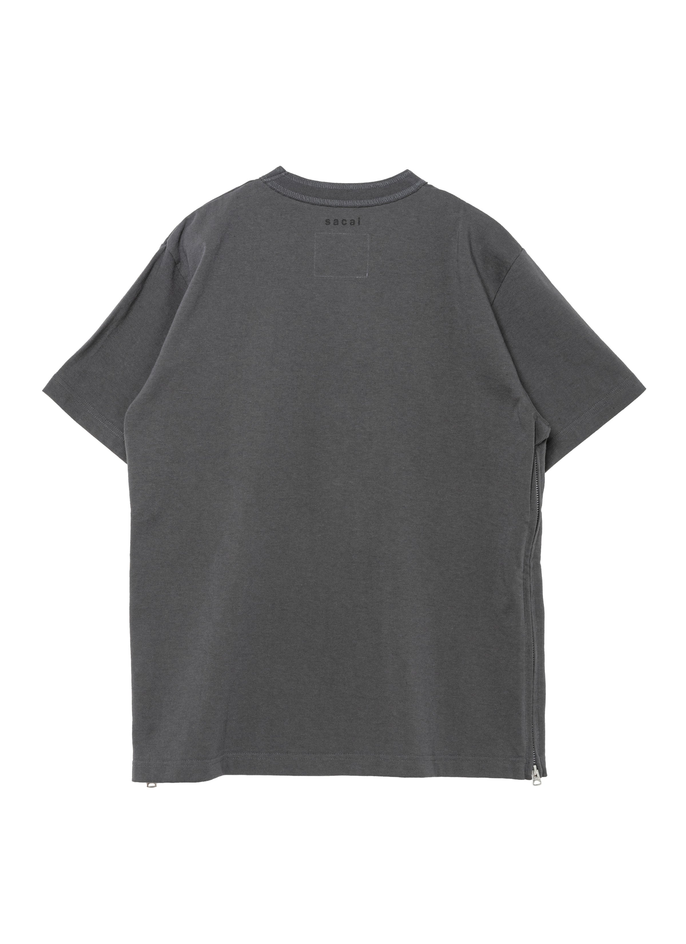 Side Zip Cotton T-Shirt