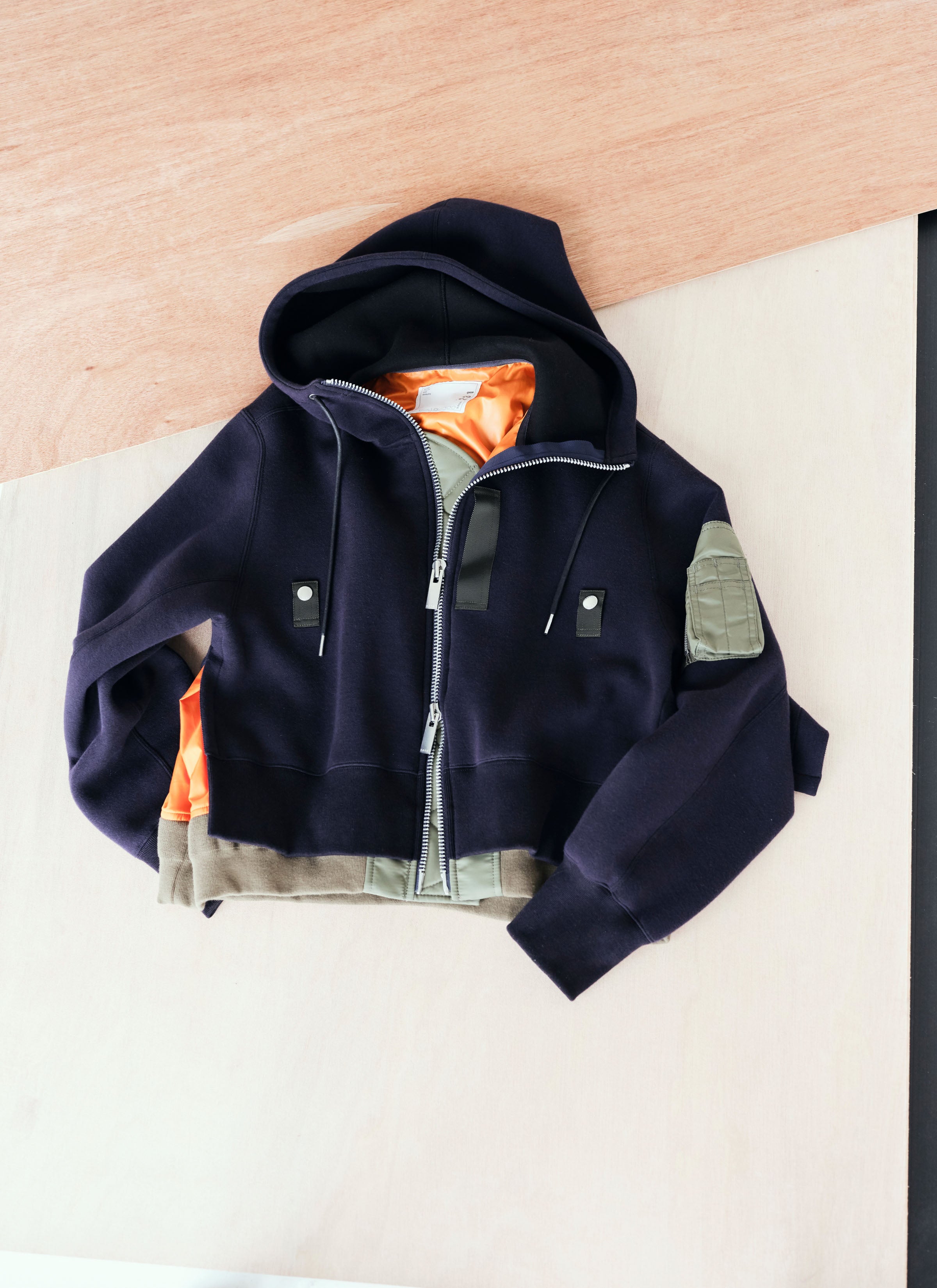 Sponge Sweat x Nylon Twill Hoodie