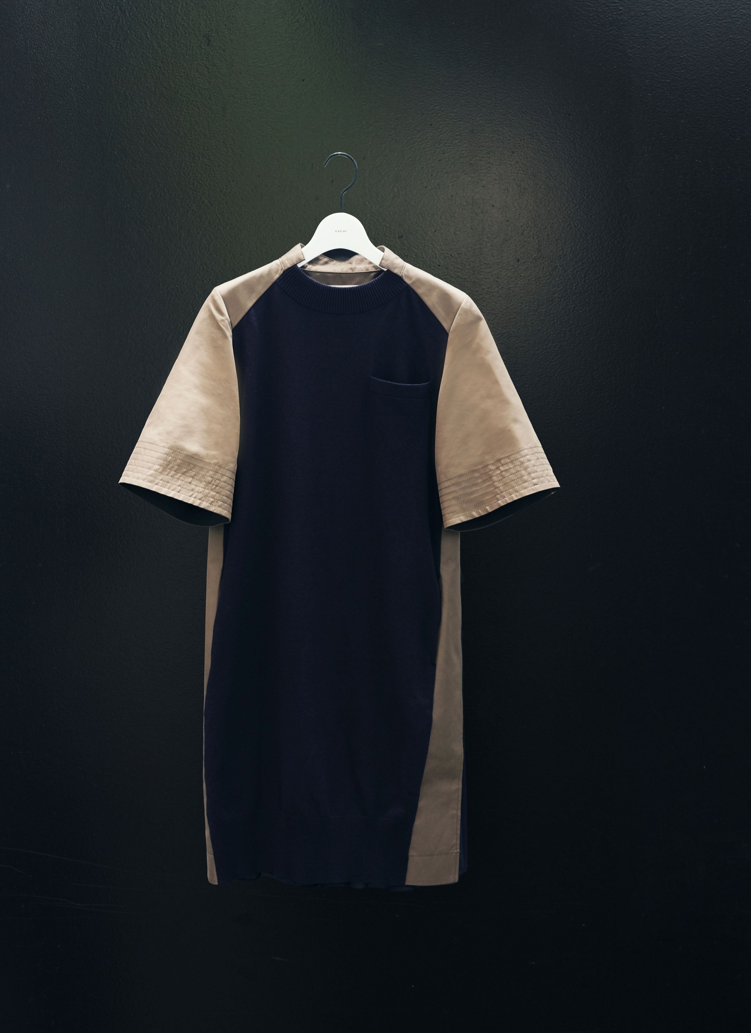 Cotton Gabardine x Knit Dress